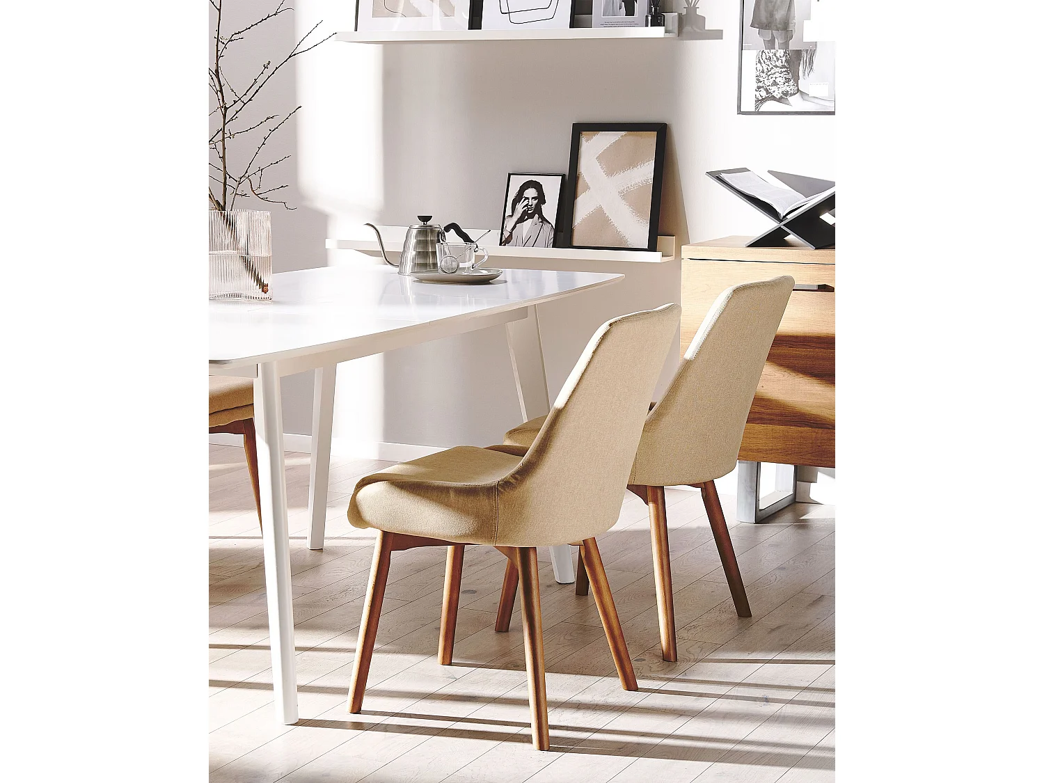 Lot de 2 chaises de salle à manger MELFORT Beige sable