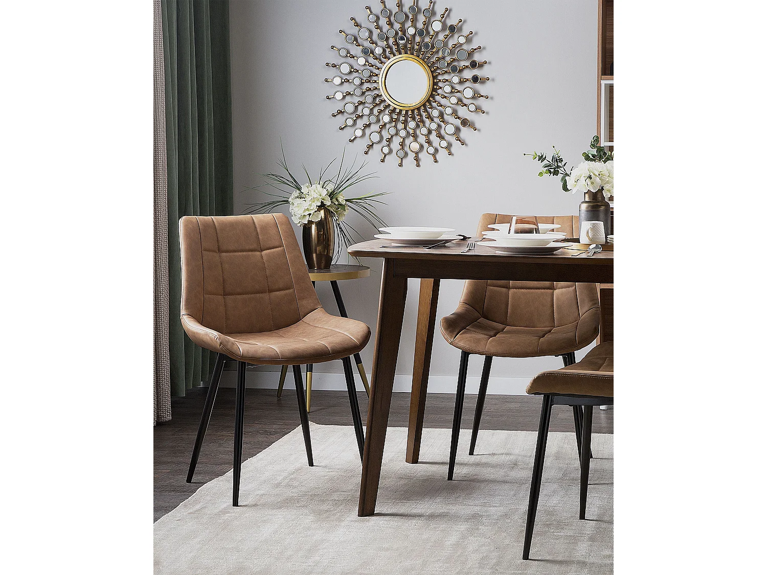 Set van 2 eetkamerstoelen MELROSE II Kunstleer Goudbruin