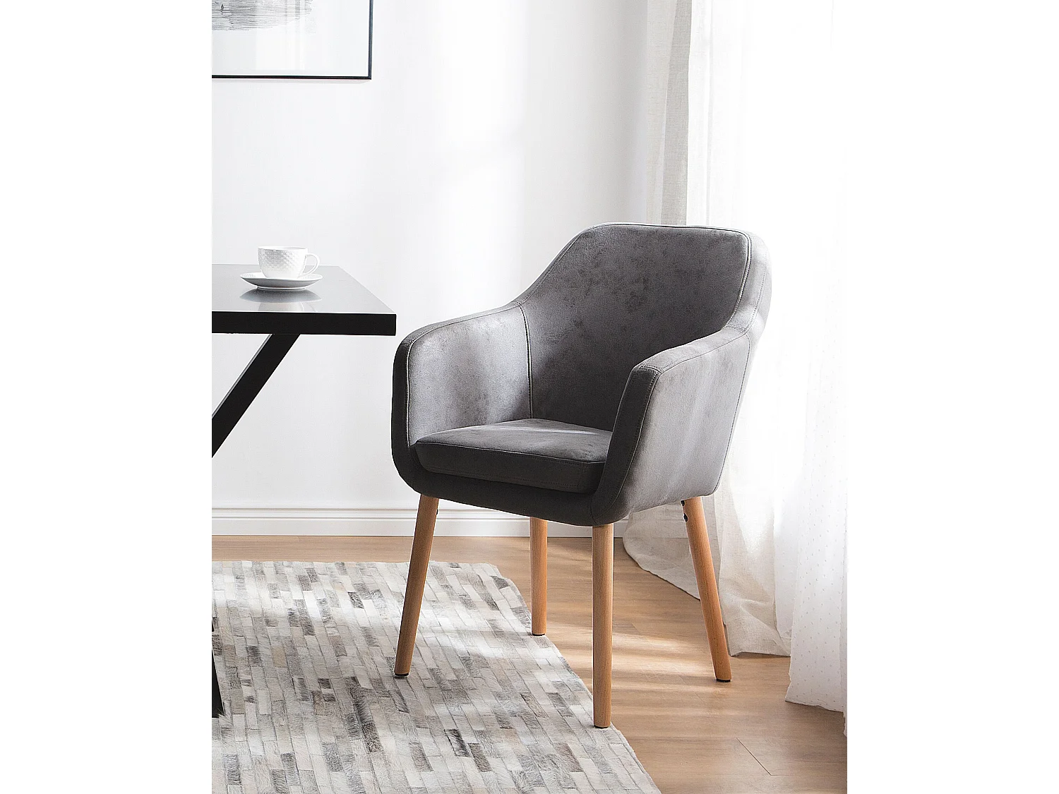 Chaise de salle à manger YORKVILLE Cuir PU Gris