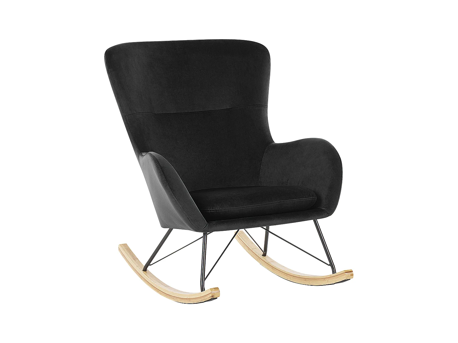 Fauteuil à bascule ELLAN Velours Noir