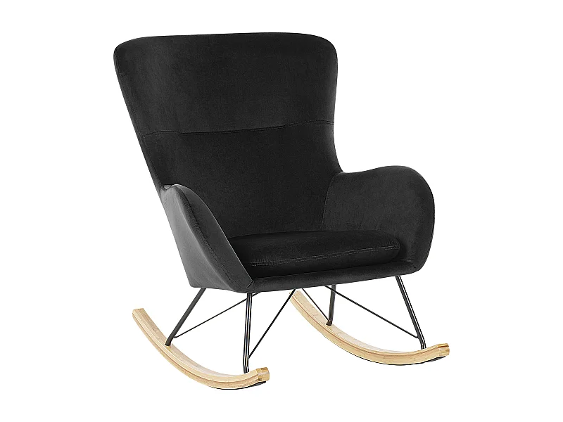 Fauteuil à bascule ELLAN Velours Noir