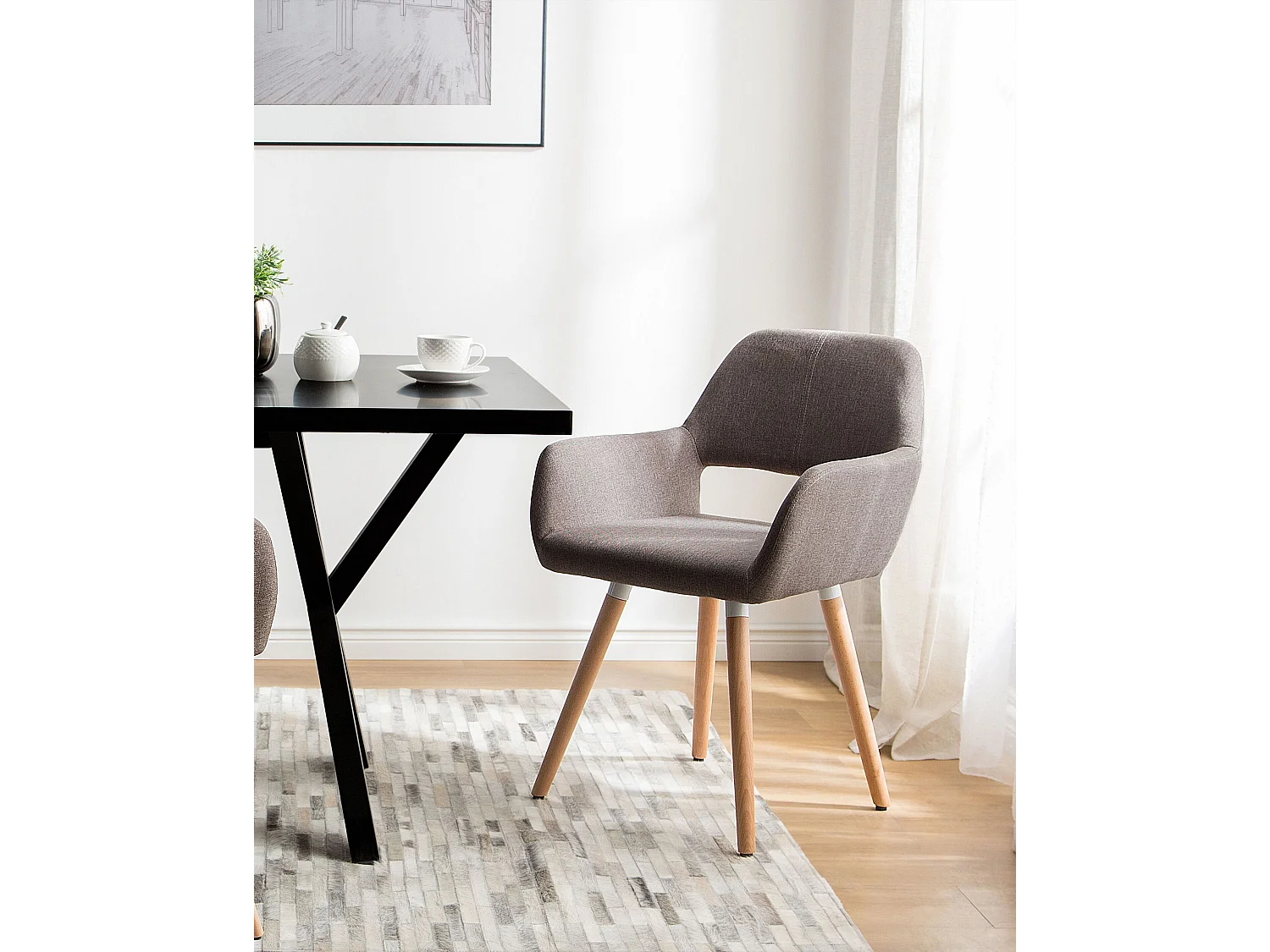 Lot de 2 chaises de salle à manger CHICAGO Taupe