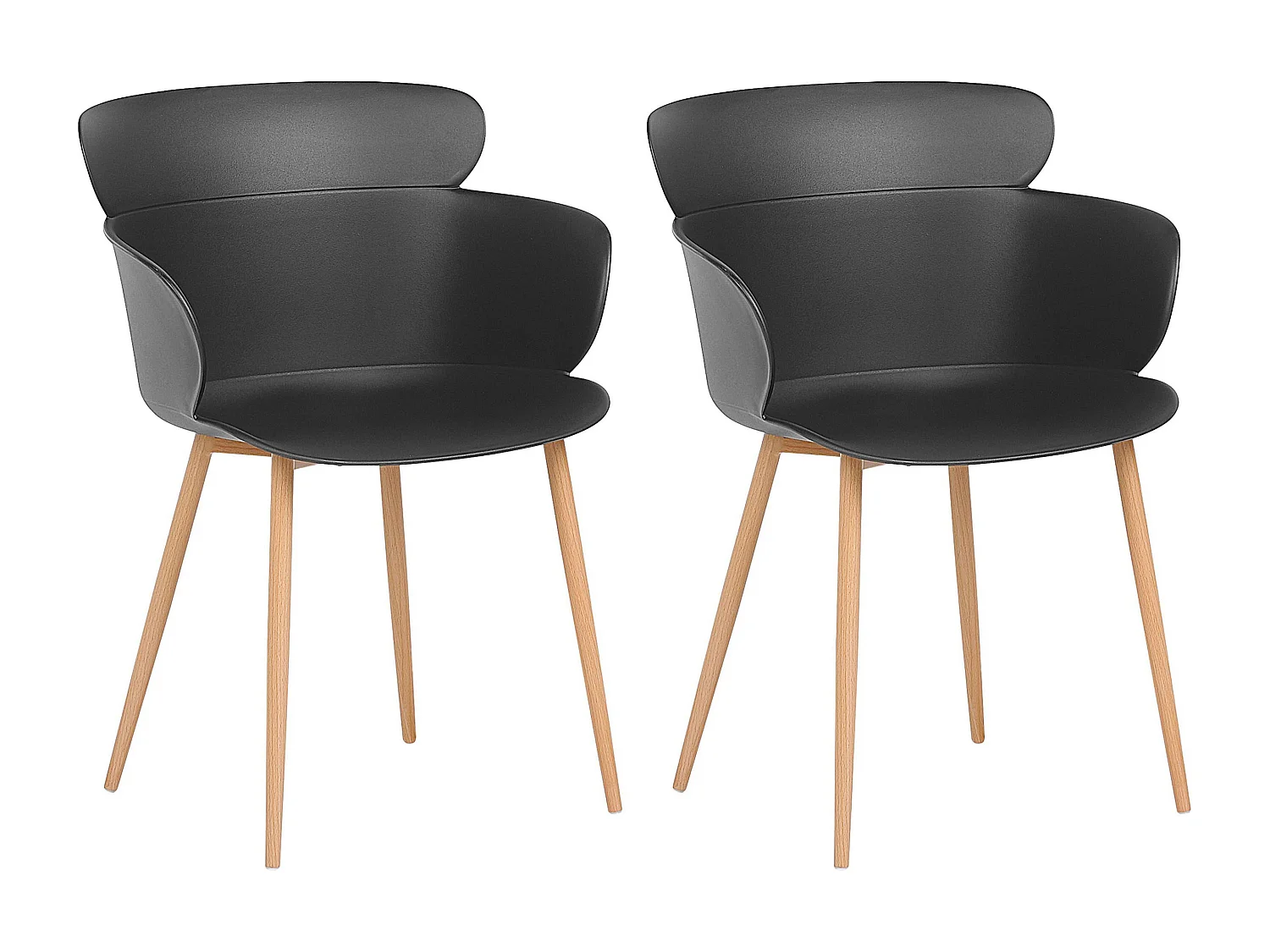 Lot de 2 chaises de salle à manger SUMKLEY Noir