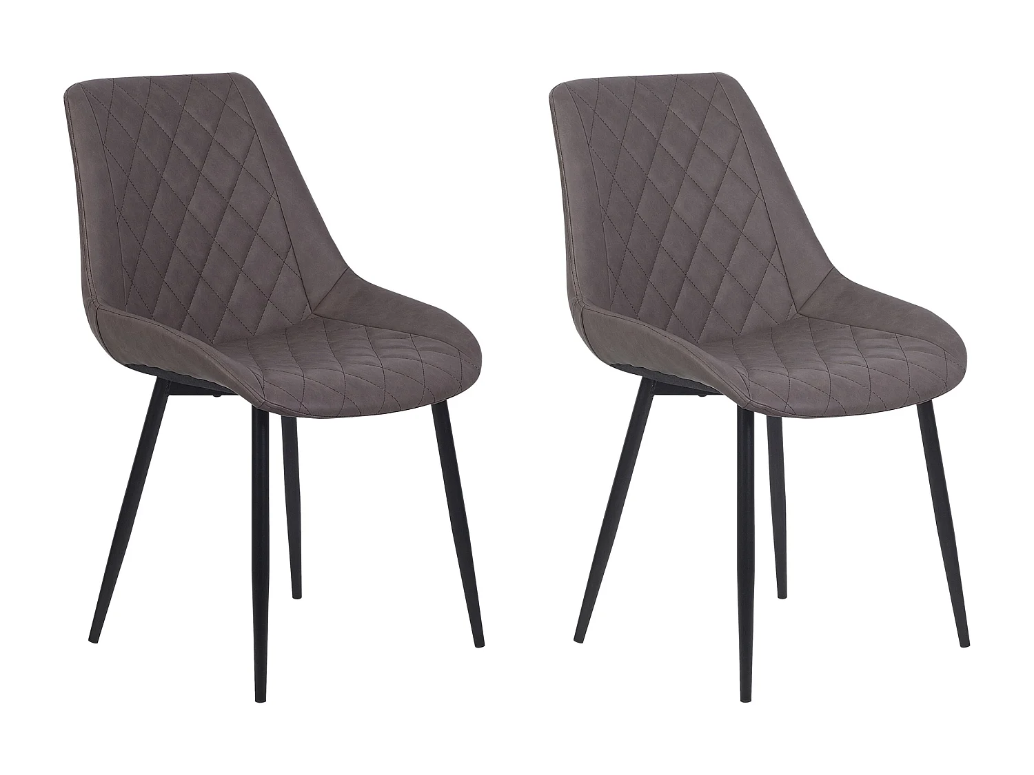 Lot de 2 chaises de salle à manger MARIBEL Cuir PU Marron foncé