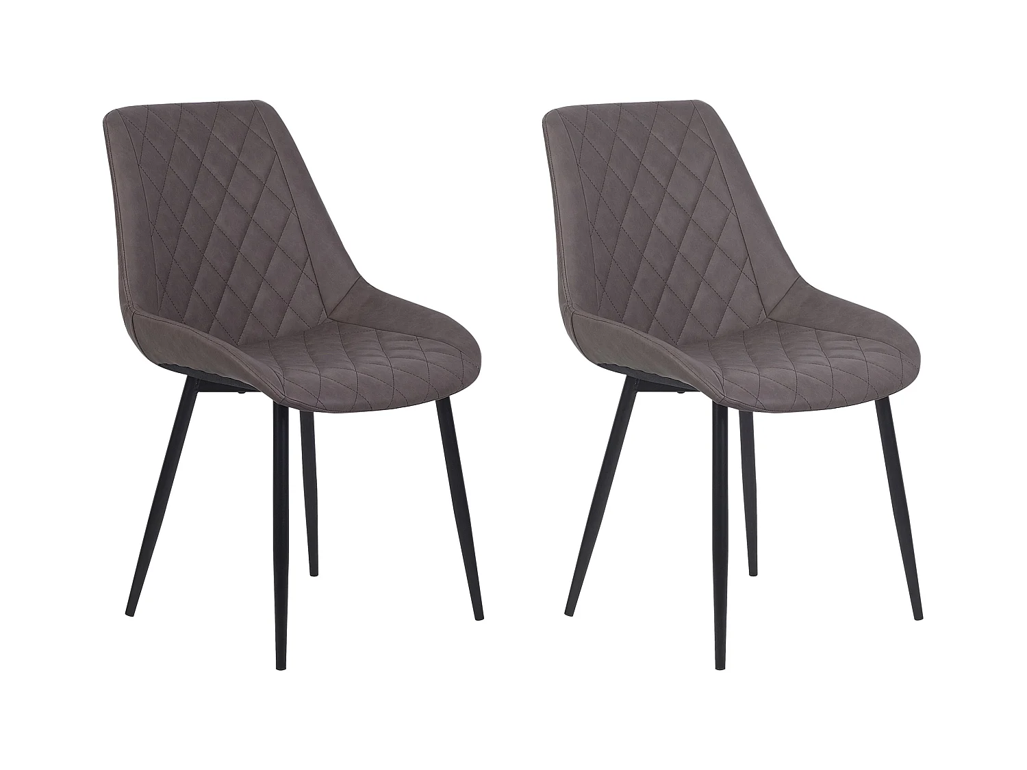 Lot de 2 chaises de salle à manger MARIBEL Cuir PU Marron foncé