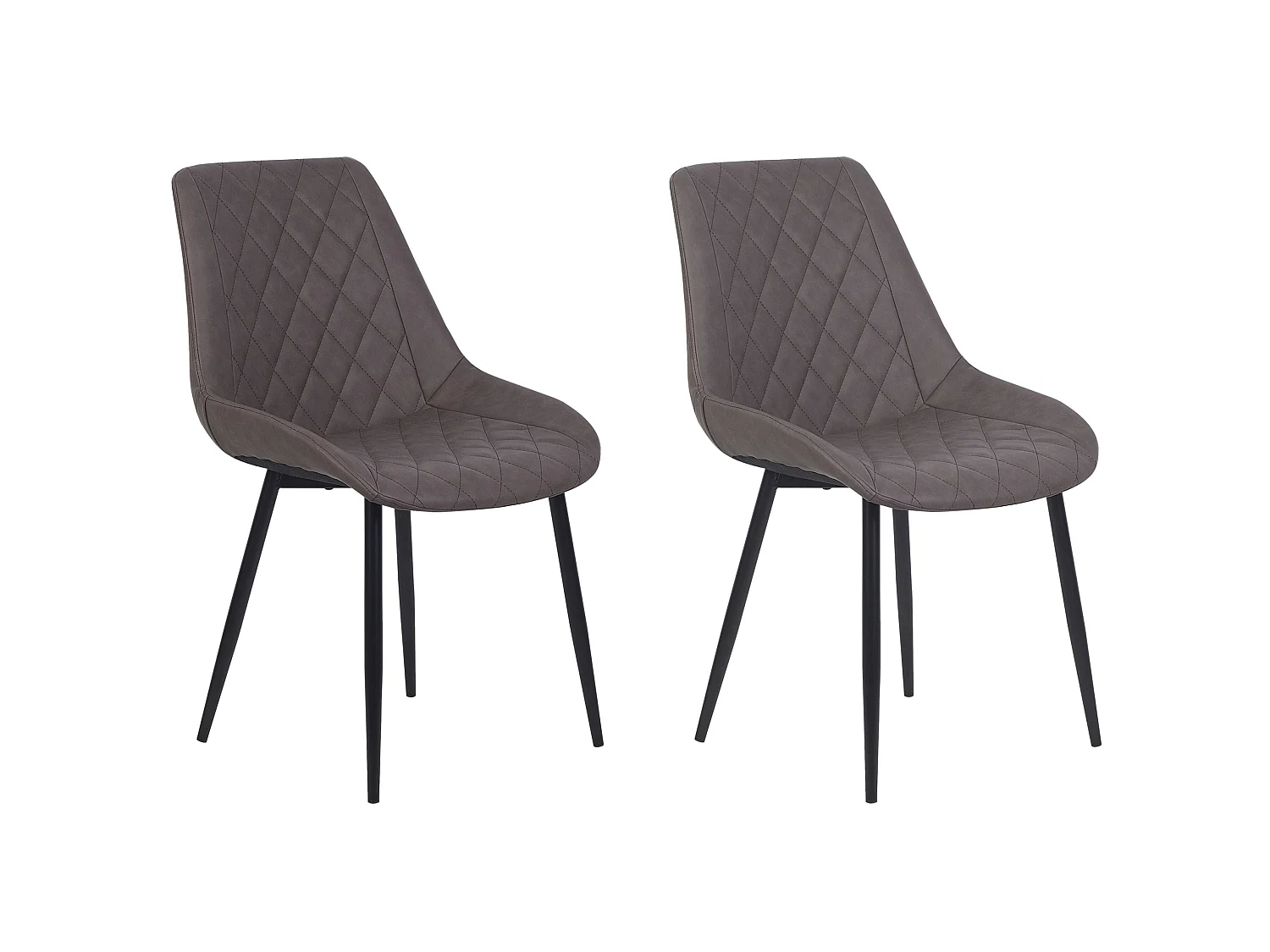 Set of 2 Dining Chairs MARIBEL Faux Leather Dark Brown