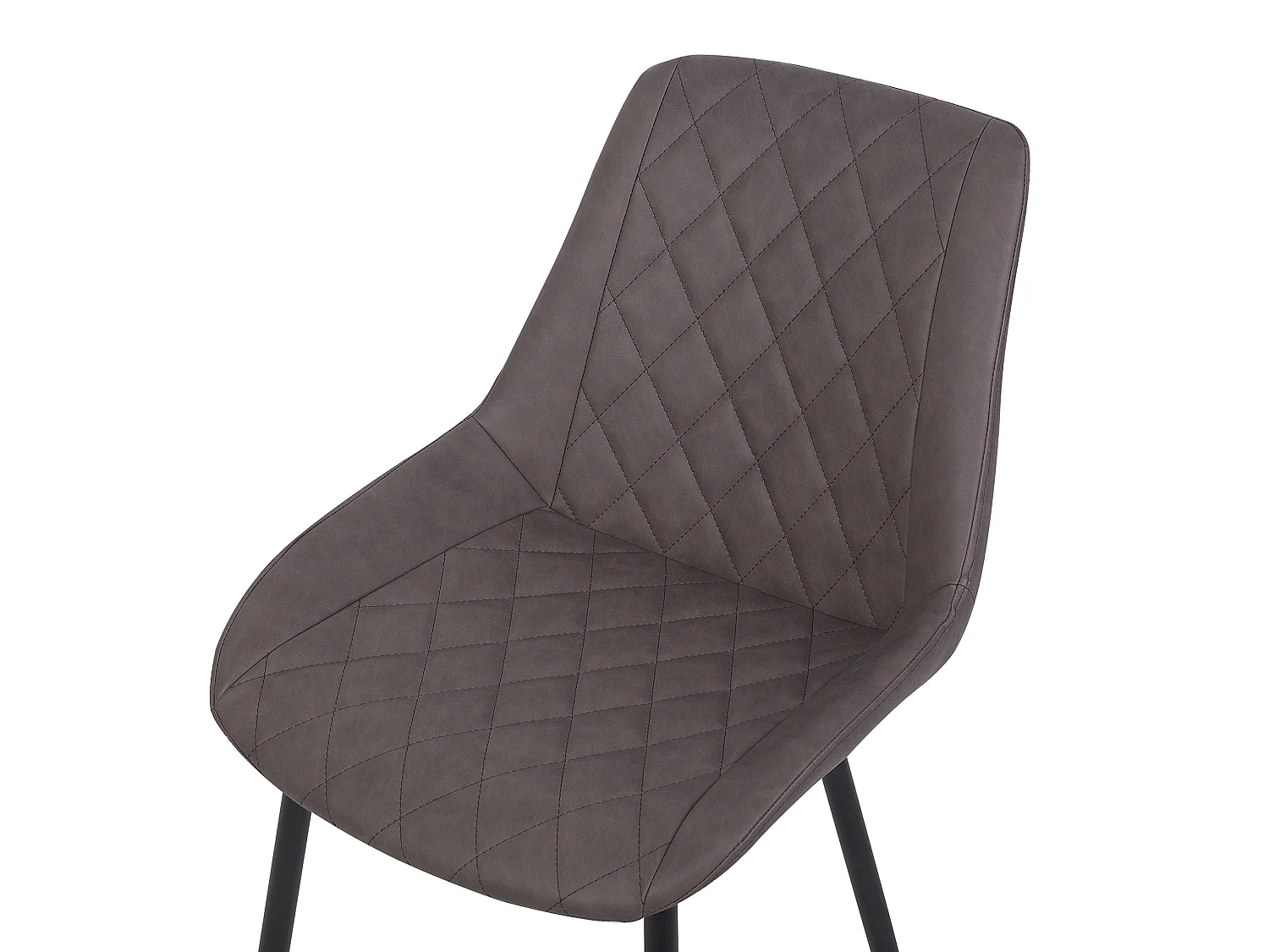 Set of 2 Dining Chairs MARIBEL Faux Leather Dark Brown