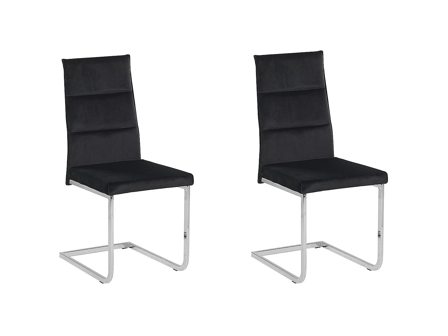 Lot de 2 chaises de cuisine en velours noir ROCKFORD