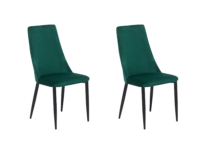 Esszimmerstuhl 2er Set CLAYTON Samtstoff Smaragdgrün