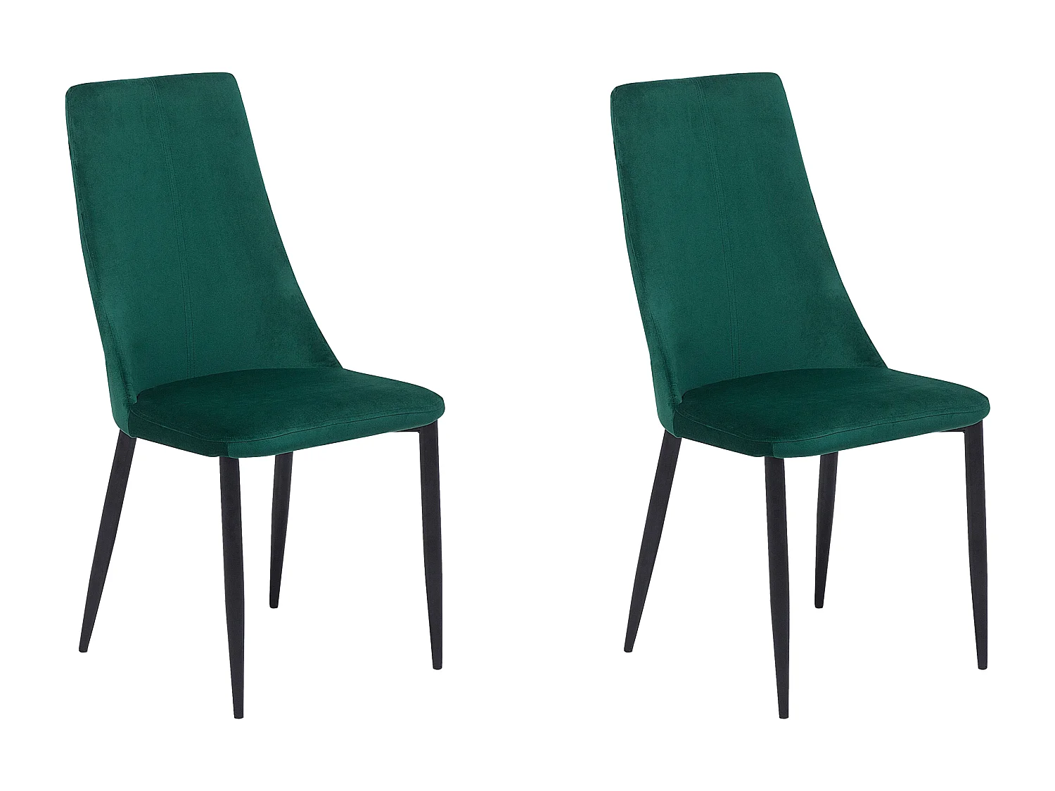 Conjunto de 2 sillas de comedor CLAYTON Terciopelo Verde esmeralda