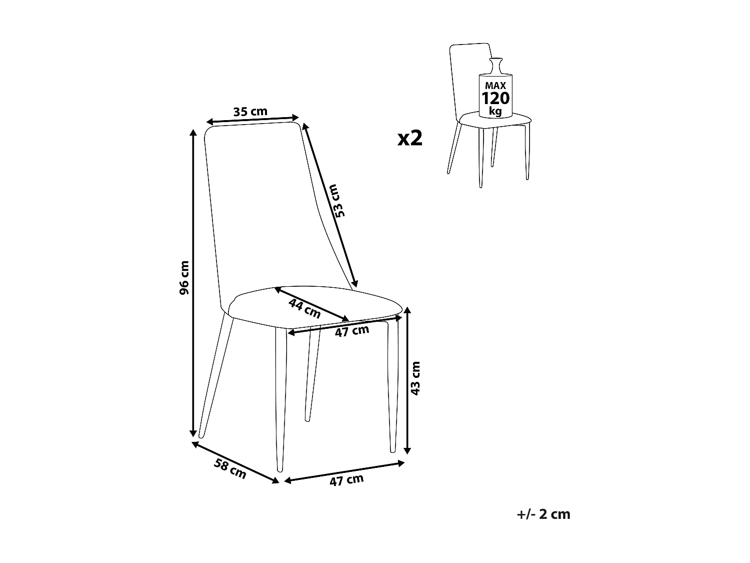 Set van 2 eetkamerstoelen CLAYTON Fluweel Smaragdgroen