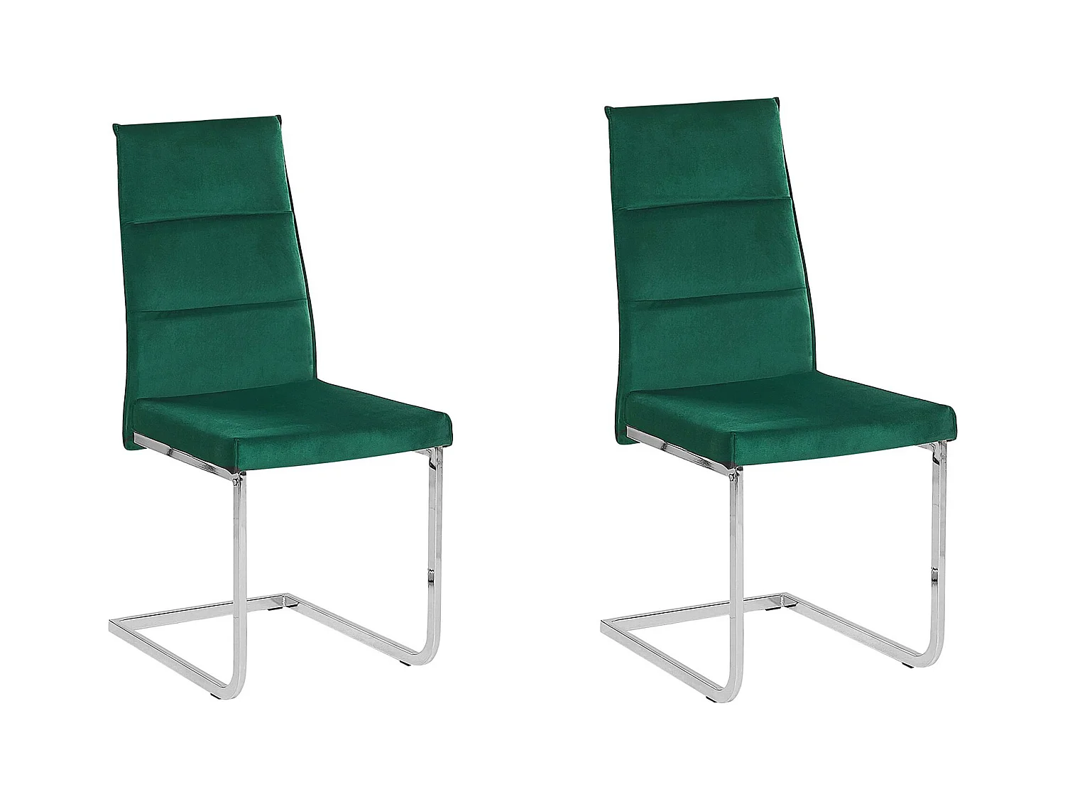 Lot de 2 chaises de salle à manger ROCKFORD Velours Vert