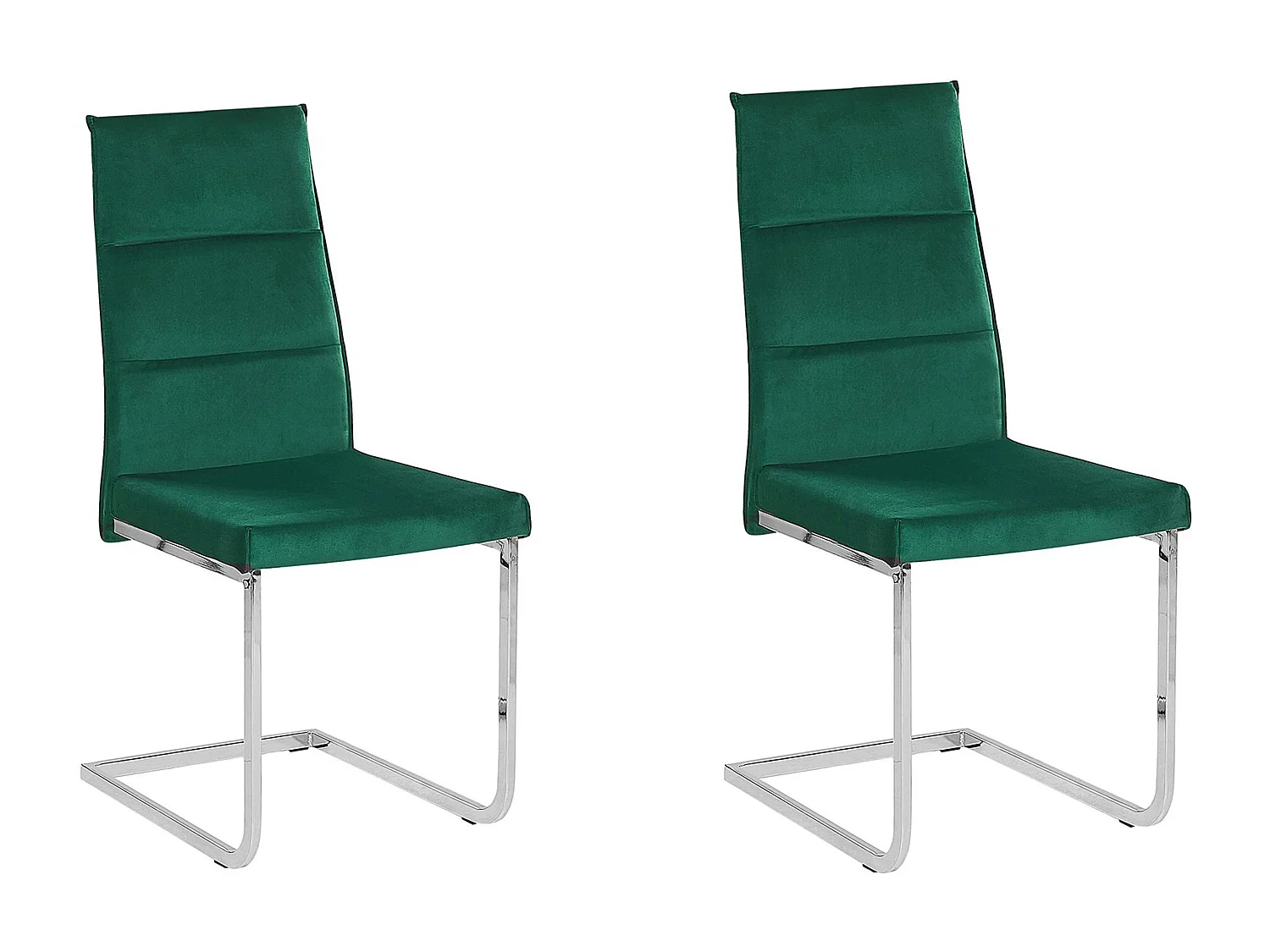 Lot de 2 chaises de salle à manger ROCKFORD Velours Vert