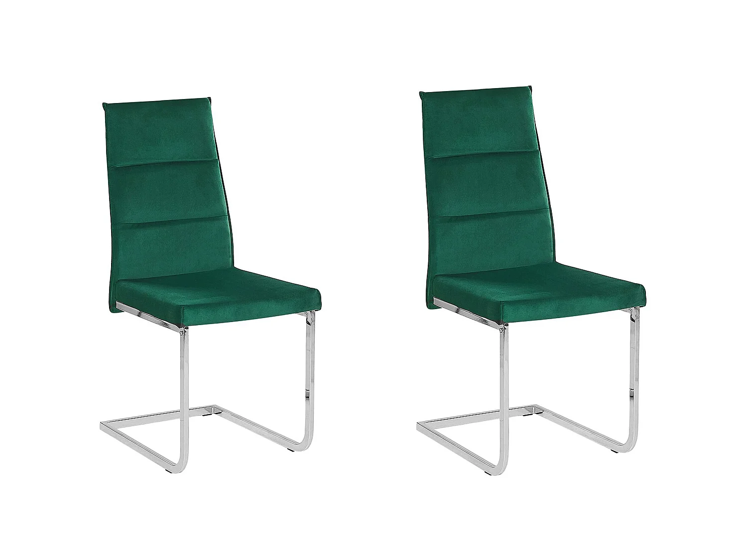 Set van 2 eetkamerstoelen ROCKFORD Fluweel Groen