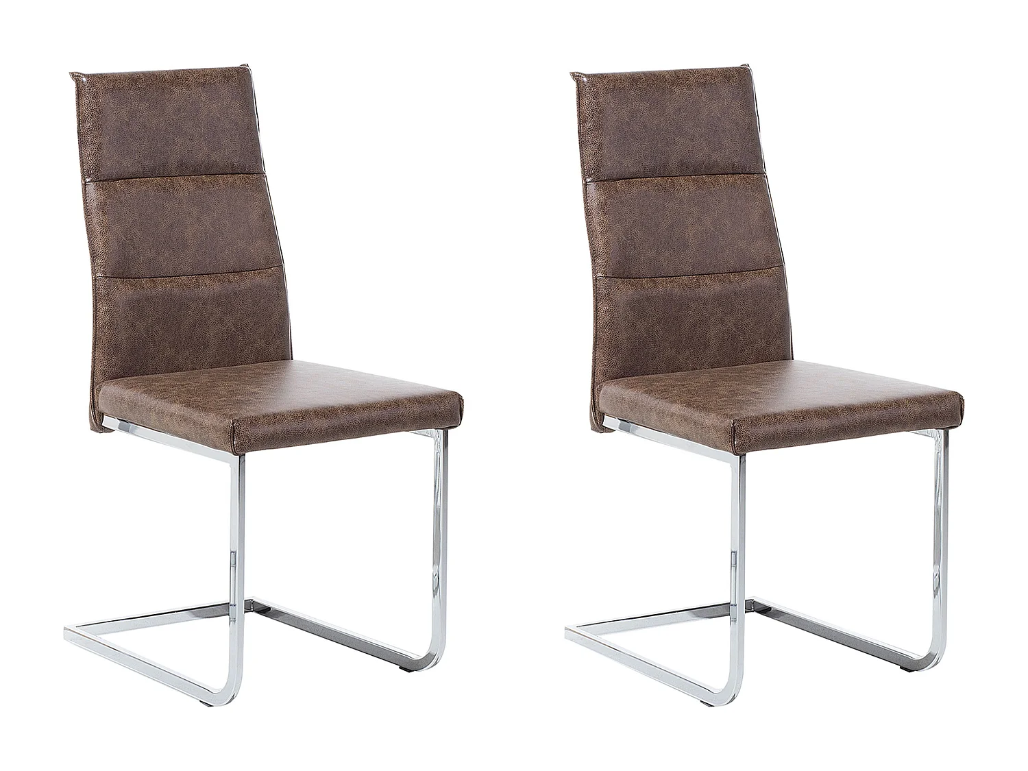 Lot de 2 chaises de salle à manger ROCKFORD Cuir PU Marron