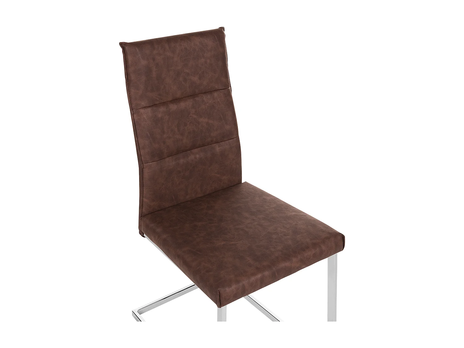 Lot de 2 chaises de salle à manger ROCKFORD Cuir PU Marron