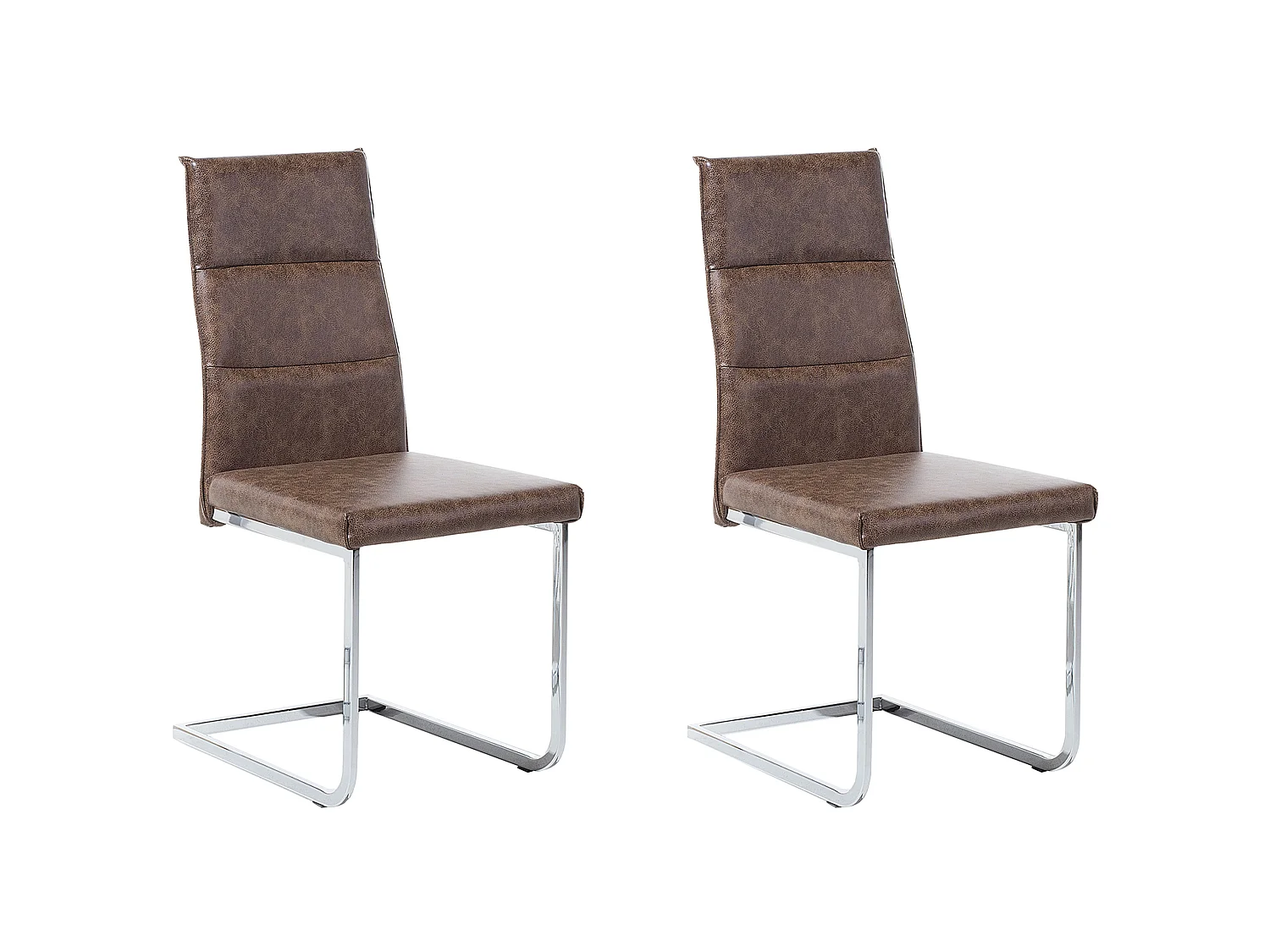 Set van 2 eetkamerstoelen ROCKFORD Kunstleer Bruin