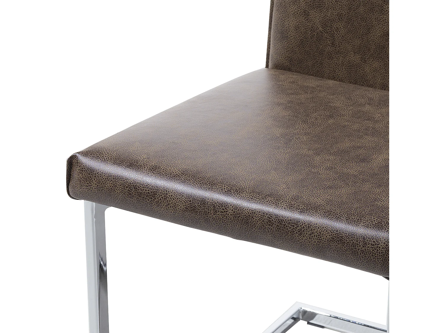 Set van 2 eetkamerstoelen ROCKFORD Kunstleer Bruin