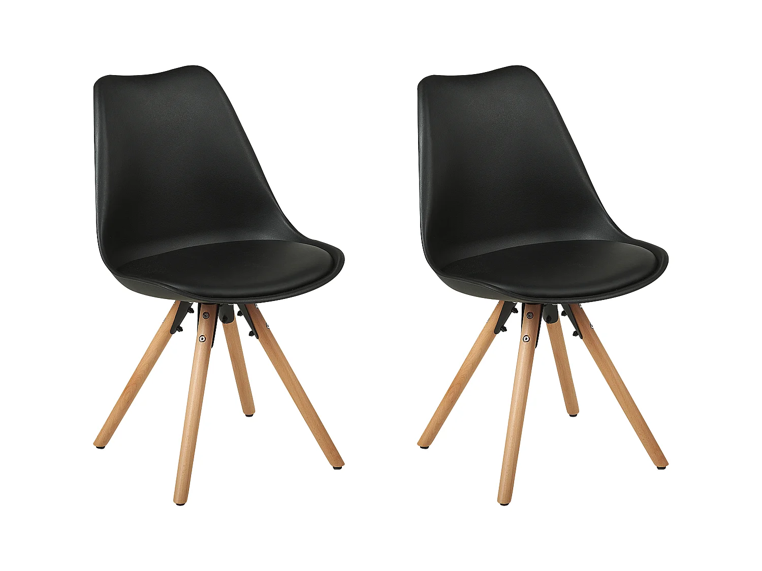 Lot de 2 chaises de salle à manger DAKOTA Noir