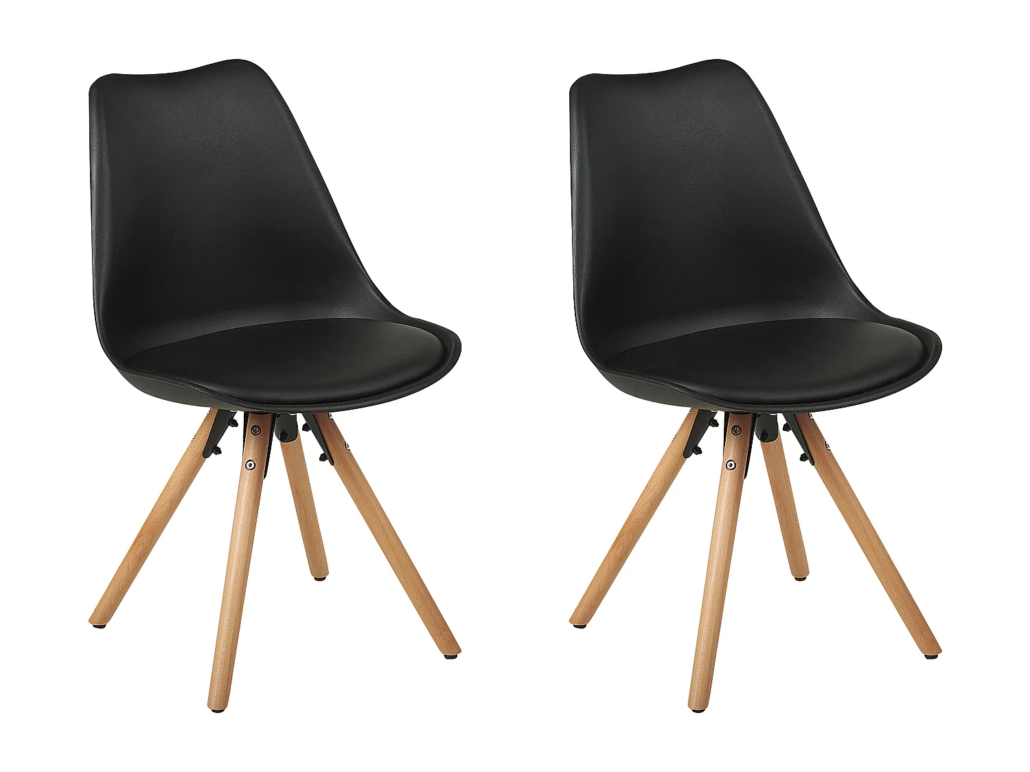 Set van 2 eetkamerstoelen DAKOTA Zwart