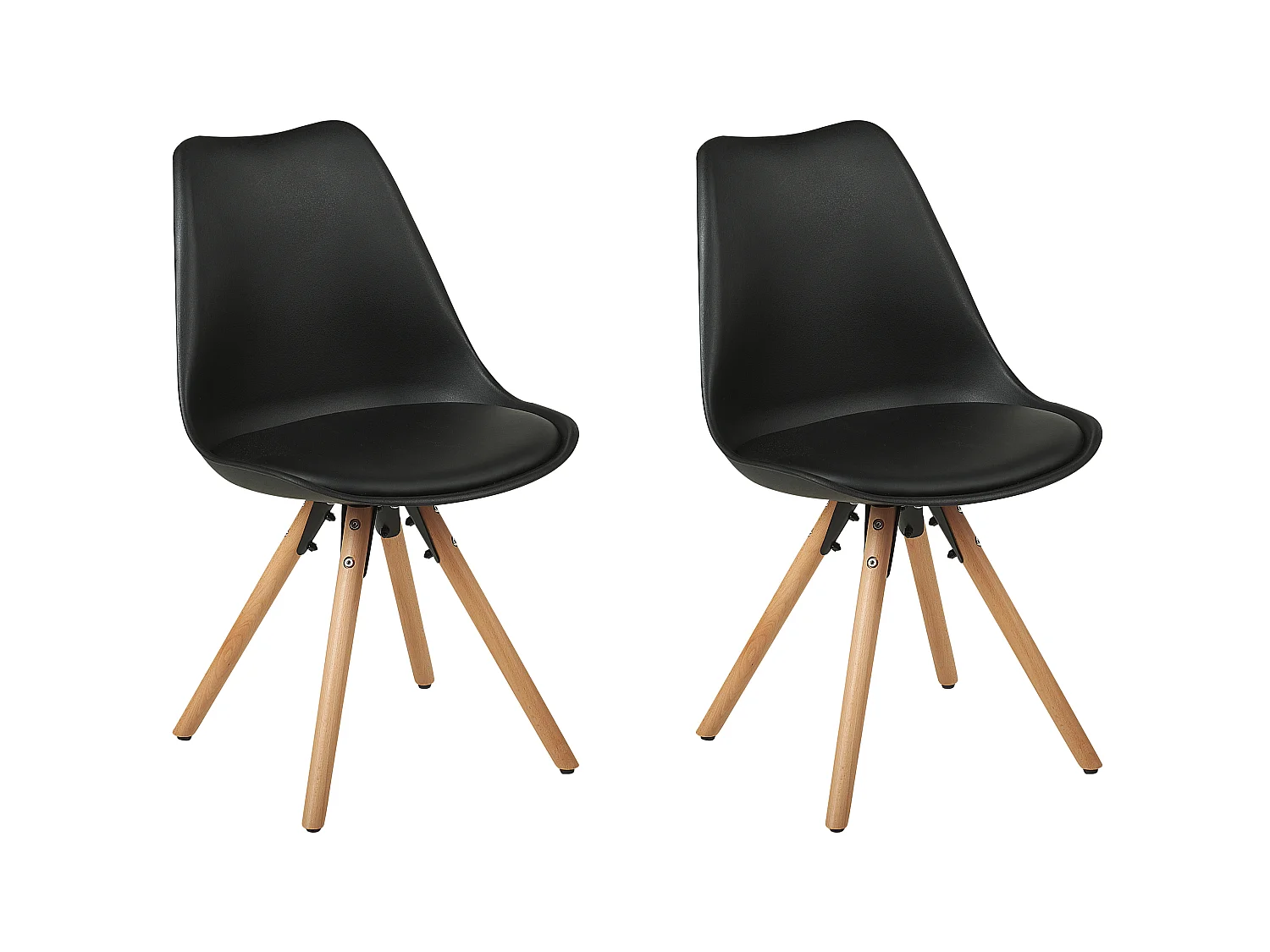 Set van 2 eetkamerstoelen DAKOTA Zwart