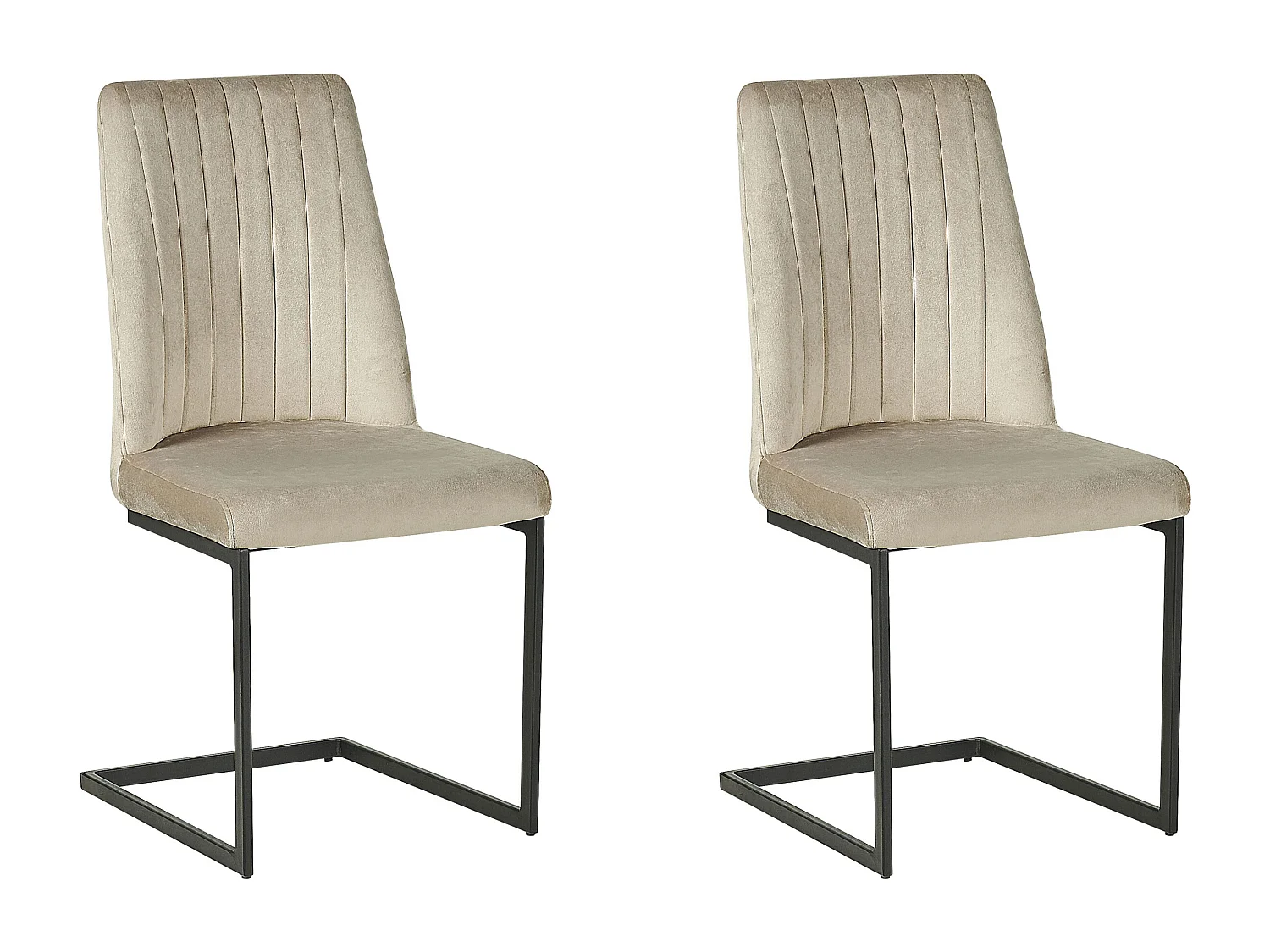 Conjunto de 2 sillas de comedor LAVONIA Terciopelo Gris pardo