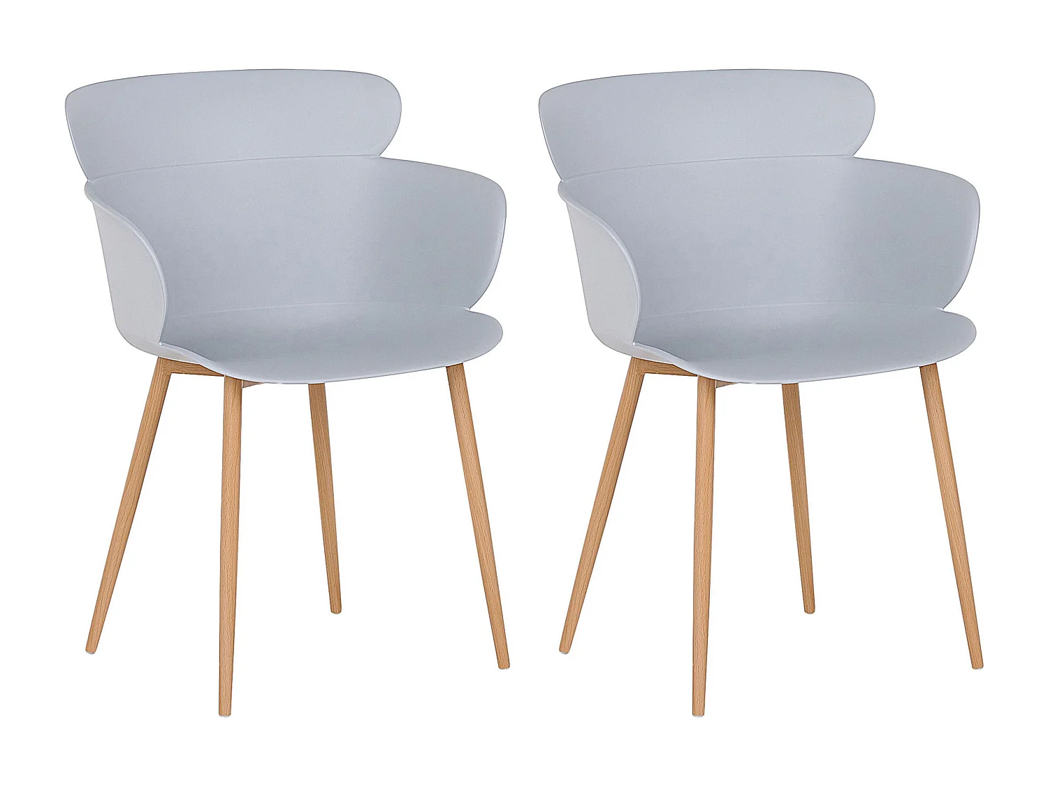 Set van 2 eetkamerstoelen SUMKLEY Lichtgrijs