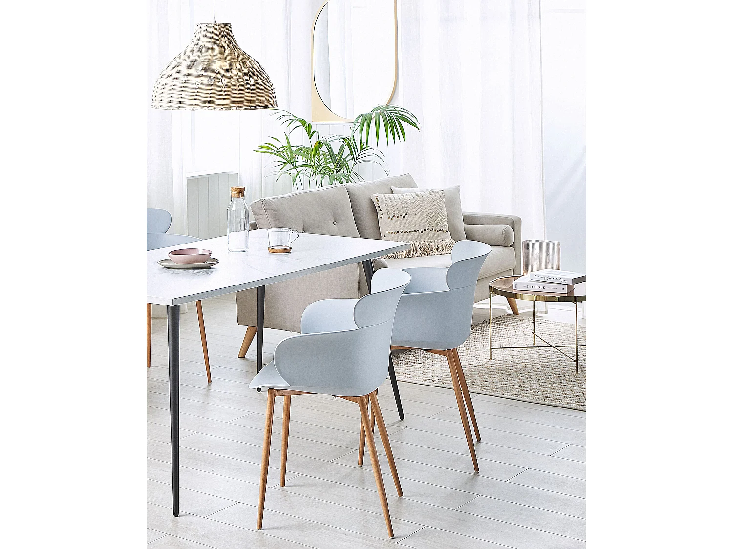 Set van 2 eetkamerstoelen SUMKLEY Lichtgrijs