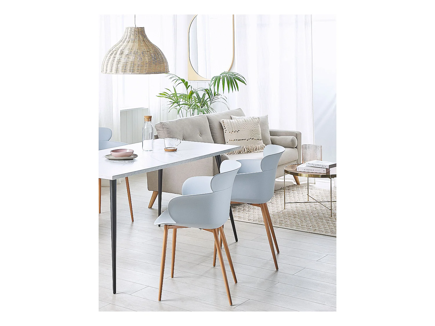 Lot de 2 chaises de salle à manger SUMKLEY Gris clair