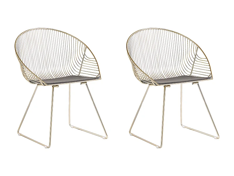 Conjunto de 2 cadeiras de jantar AURORA Metal Dourado