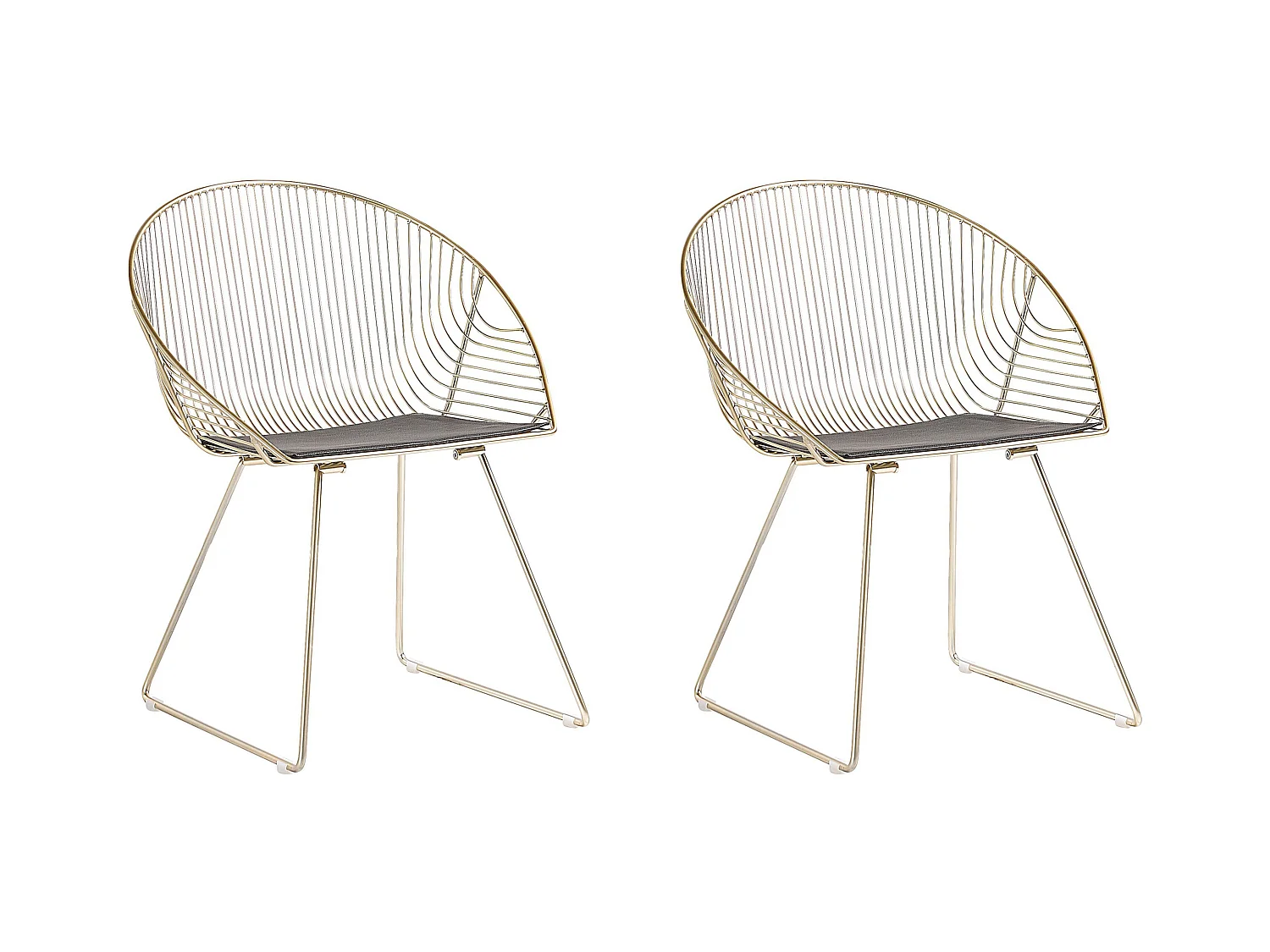 Lot de 2 chaises de salle à manger AURORA Métal Doré
