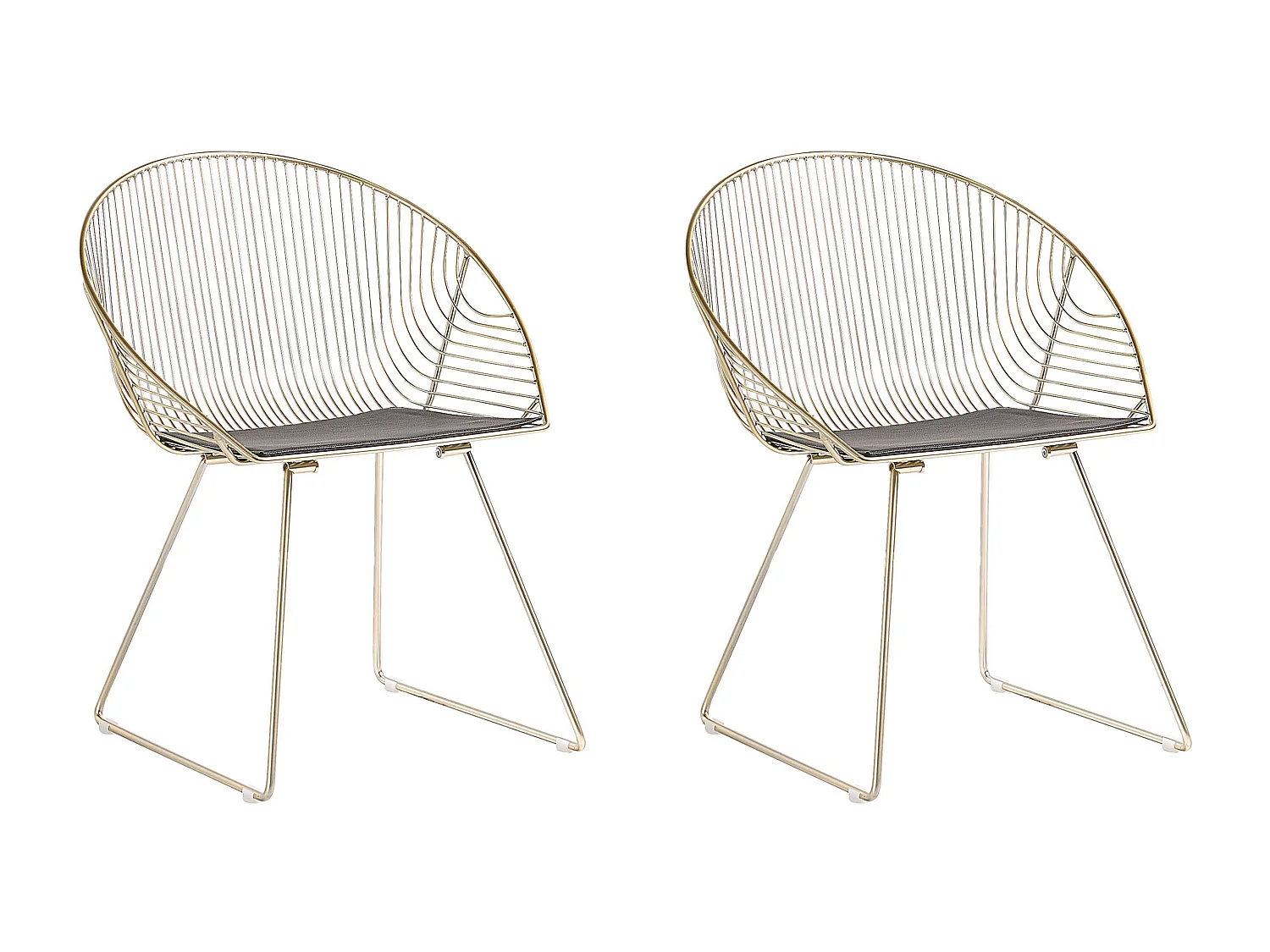 Lot de 2 chaises de salle à manger AURORA Métal Doré