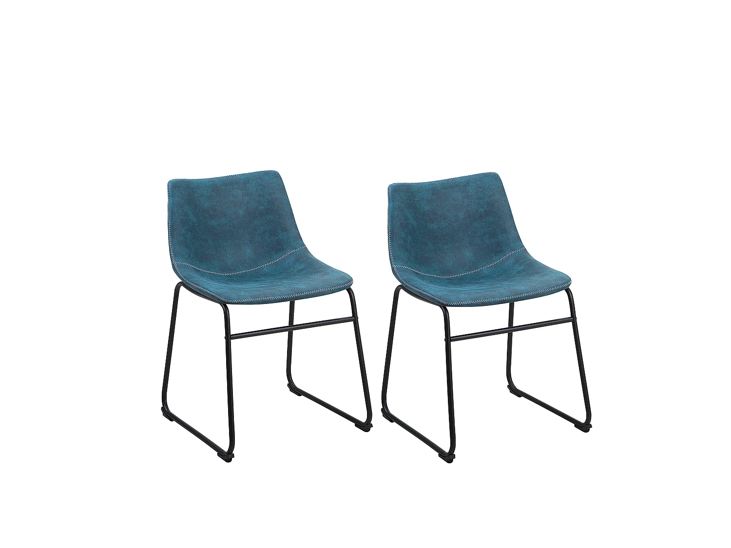 Lot de 2 chaises de salle à manger BATAVIA Bleu azur