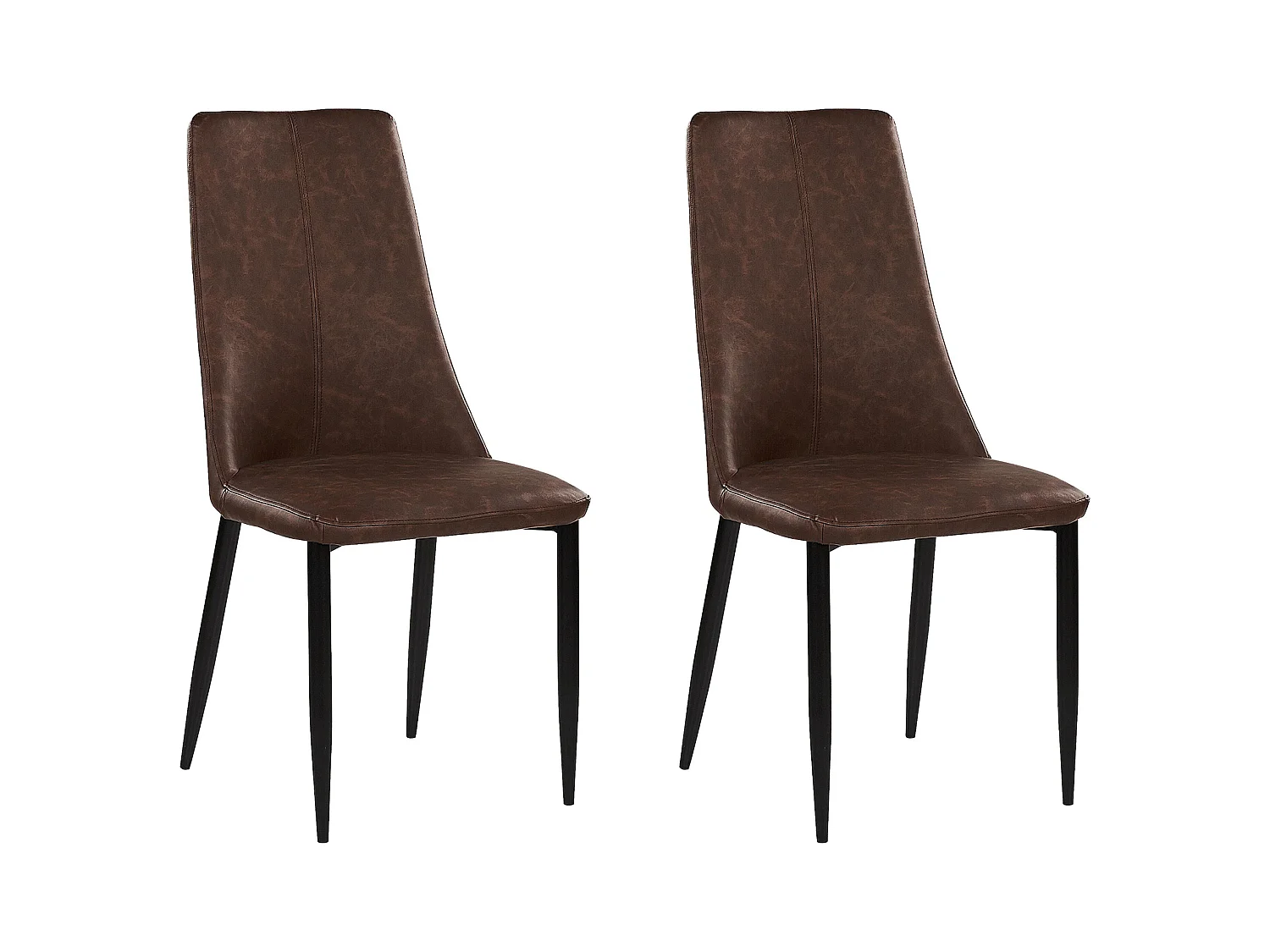 Set van 2 eetkamerstoelen CLAYTON Kunstleer Bruin