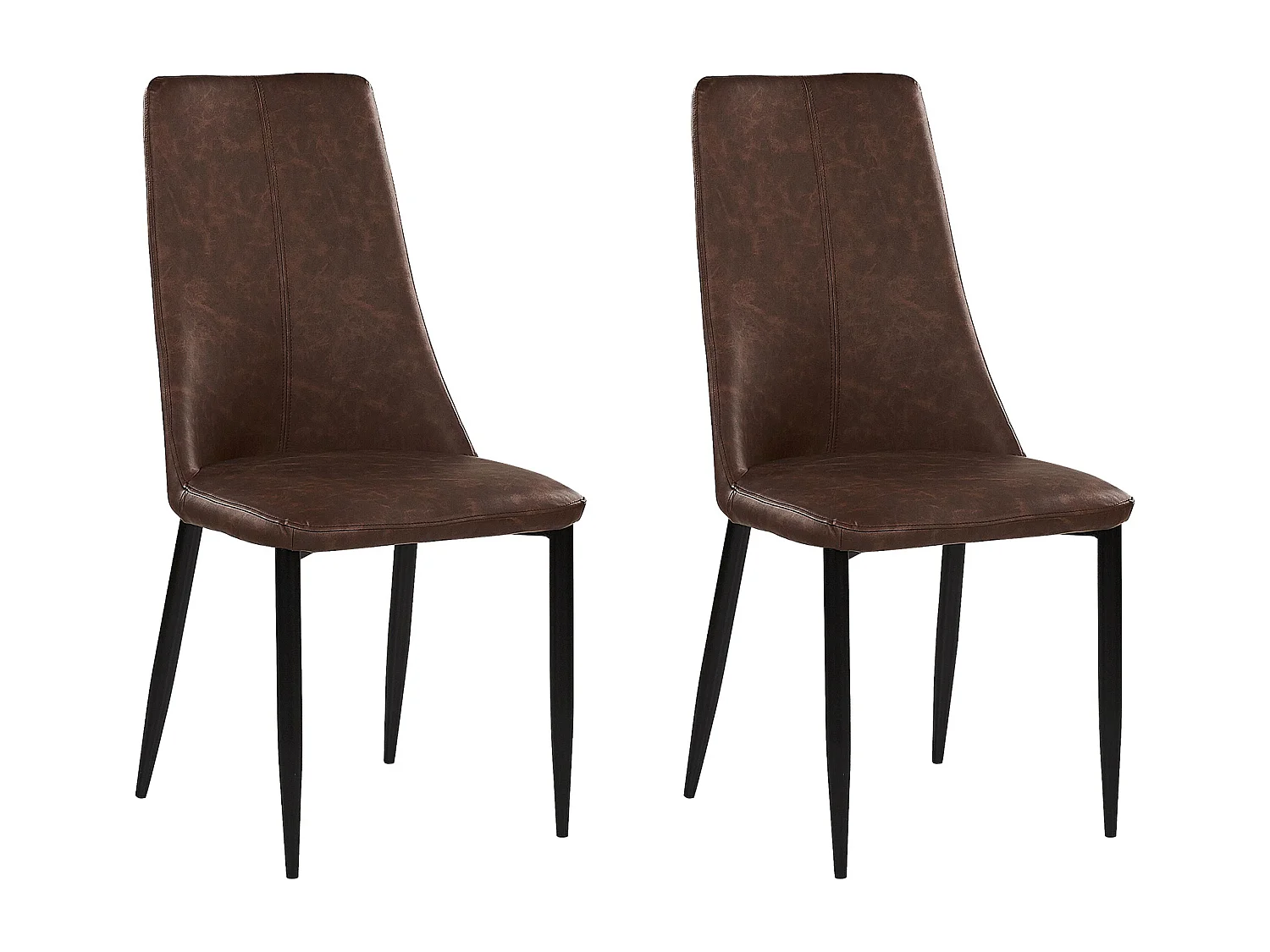 Lot de 2 chaises de salle à manger CLAYTON Cuir PU Marron