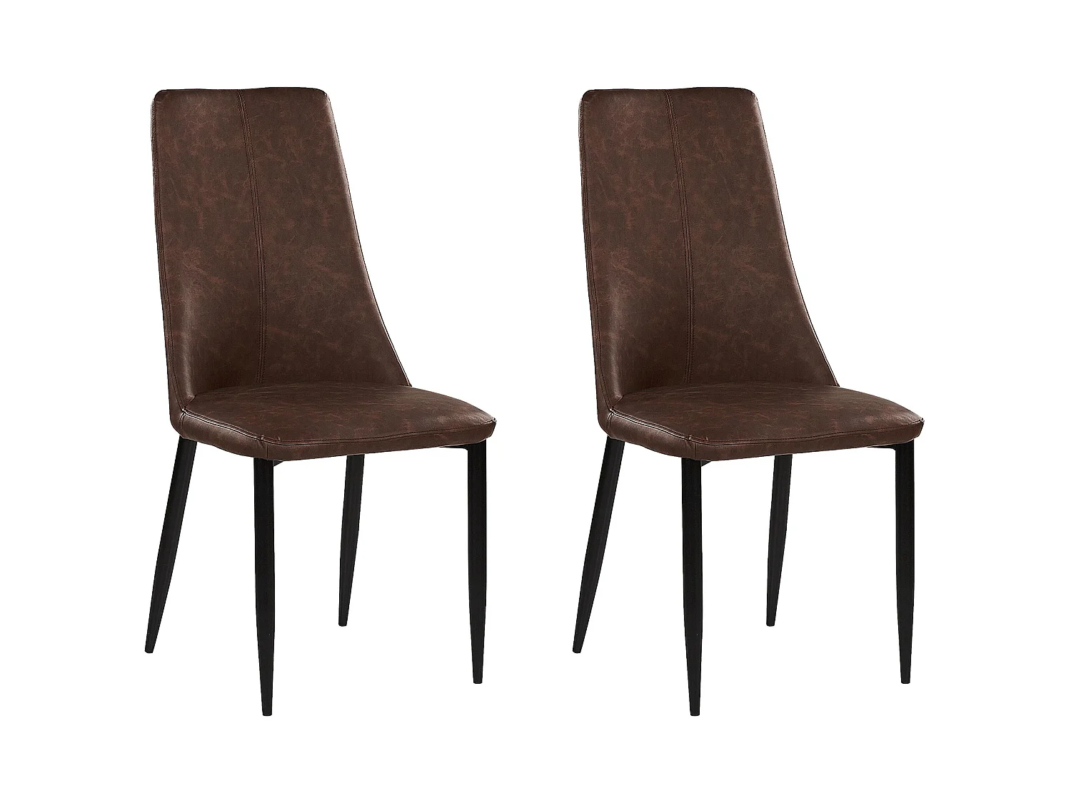 Set van 2 eetkamerstoelen CLAYTON Kunstleer Bruin