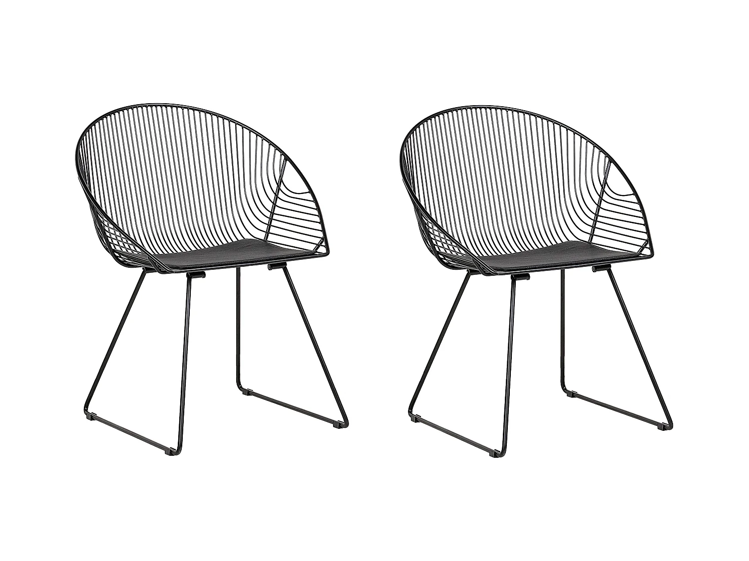 Lässig elegante Stühle aus schwarzem Metall im praktischen 2er Set Aurora