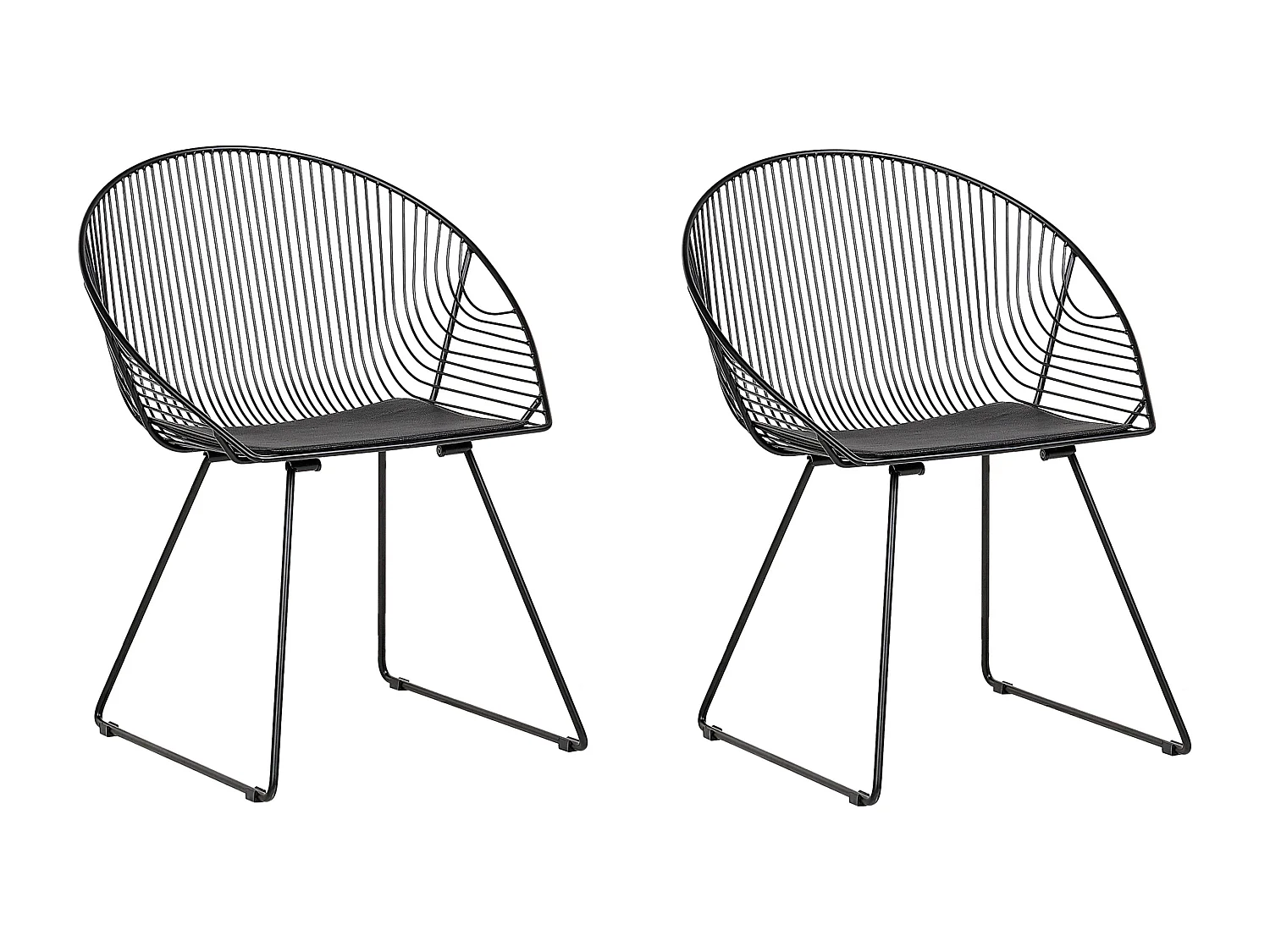 Lot de 2 chaises de salle à manger AURORA Métal Noir