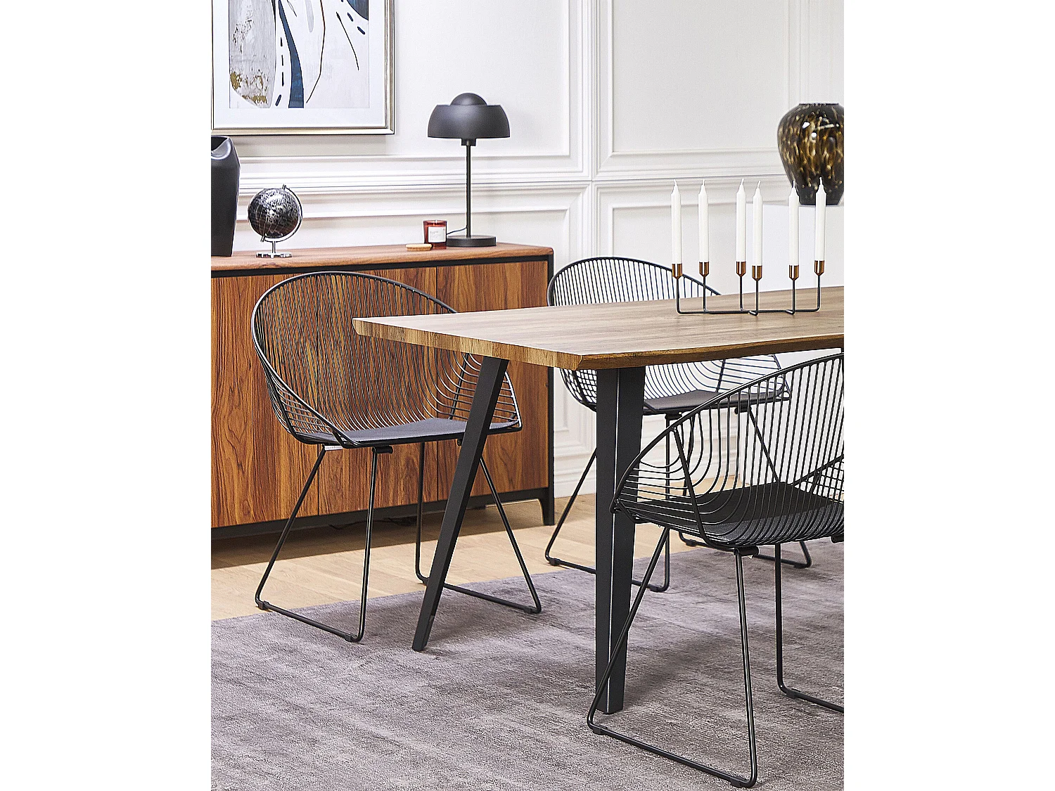 Lot de 2 chaises de salle à manger AURORA Métal Noir