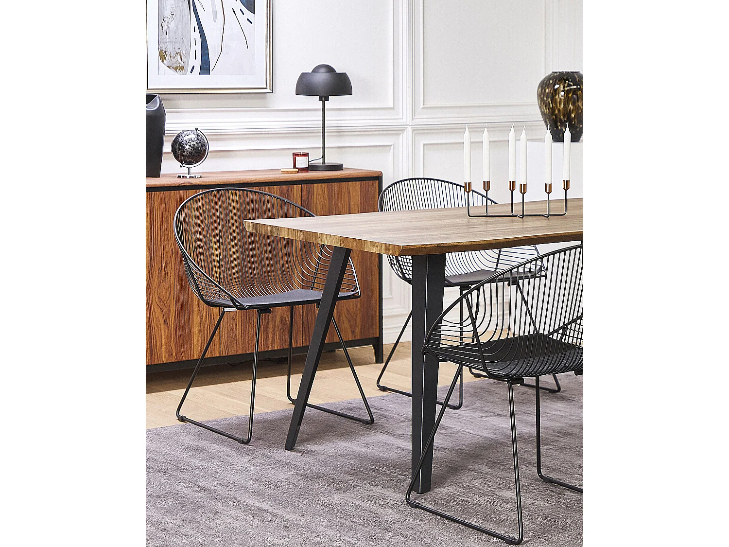 Lot de 2 chaises de salle à manger AURORA Métal Noir