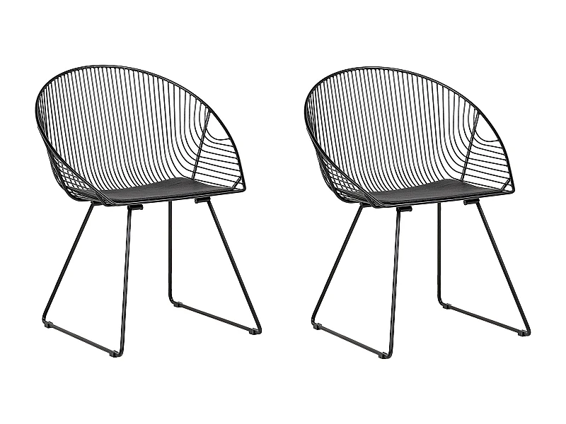 Conjunto de 2 cadeiras de jantar AURORA Metal Preto