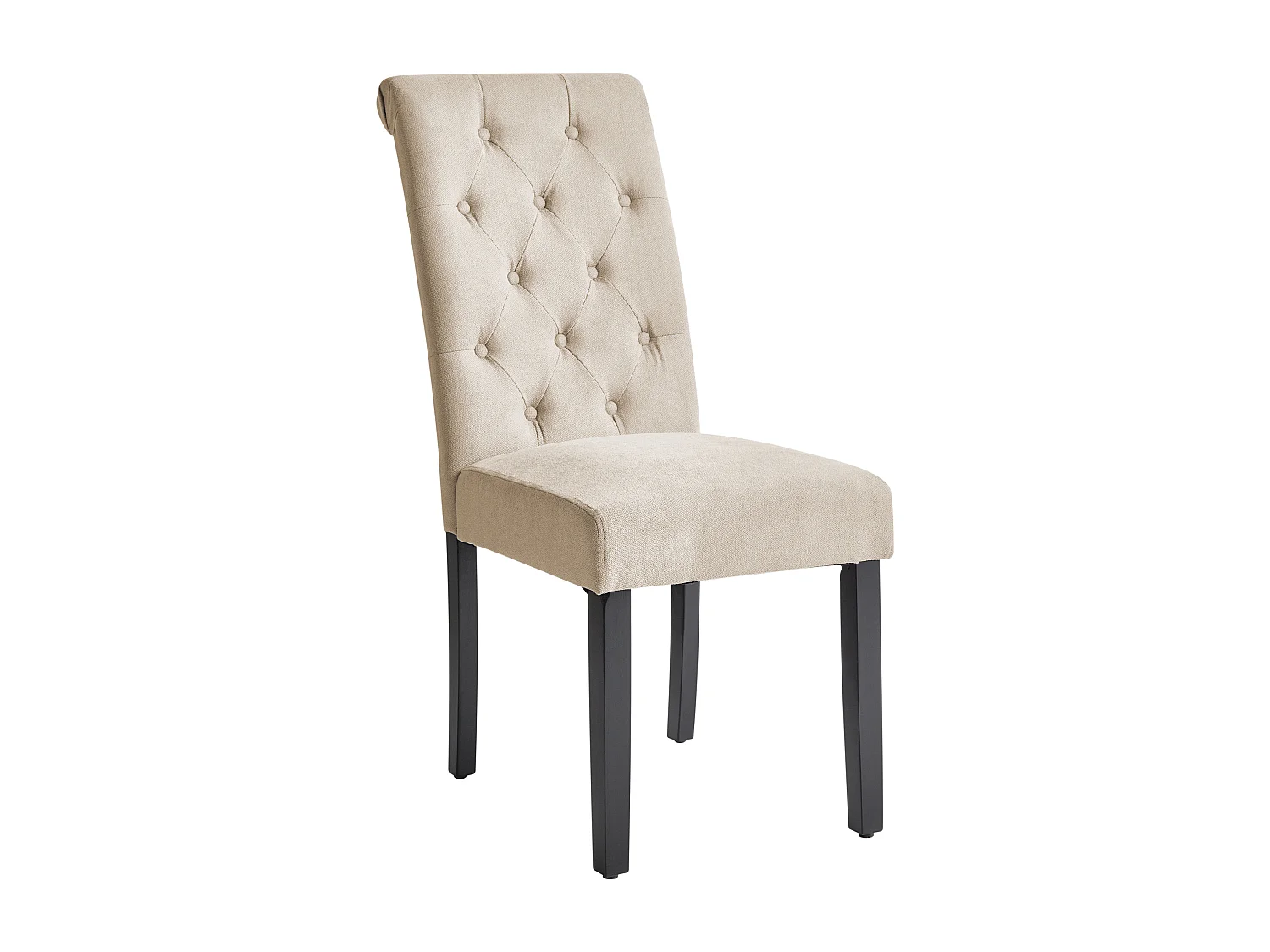 Esszimmerstuhl 2er Set VELVA Stoff Sandbeige