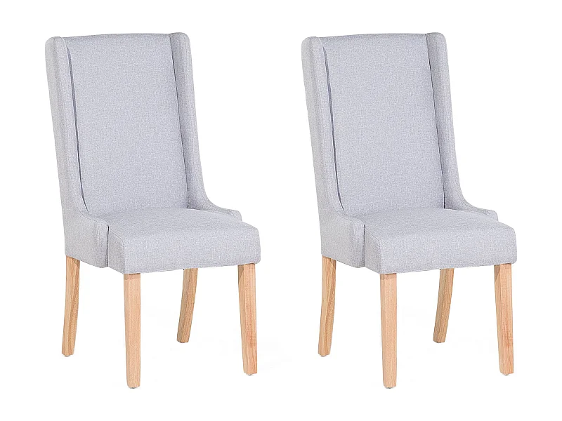 Lot de 2 chaises de salle à manger CHAMBERS Coton Gris clair