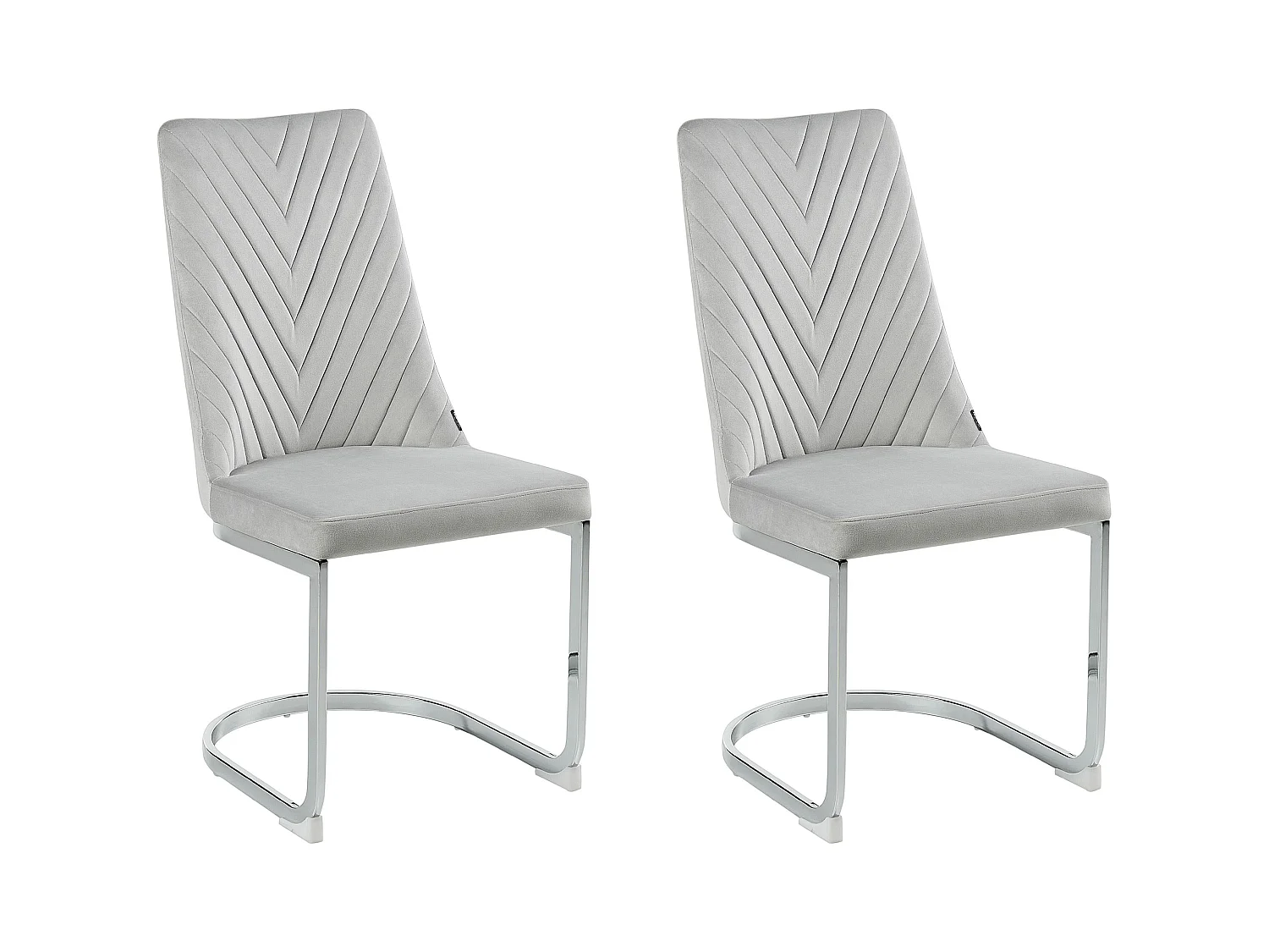 Set van 2 eetkamerstoelen ALTOONA Fluweel Grijs
