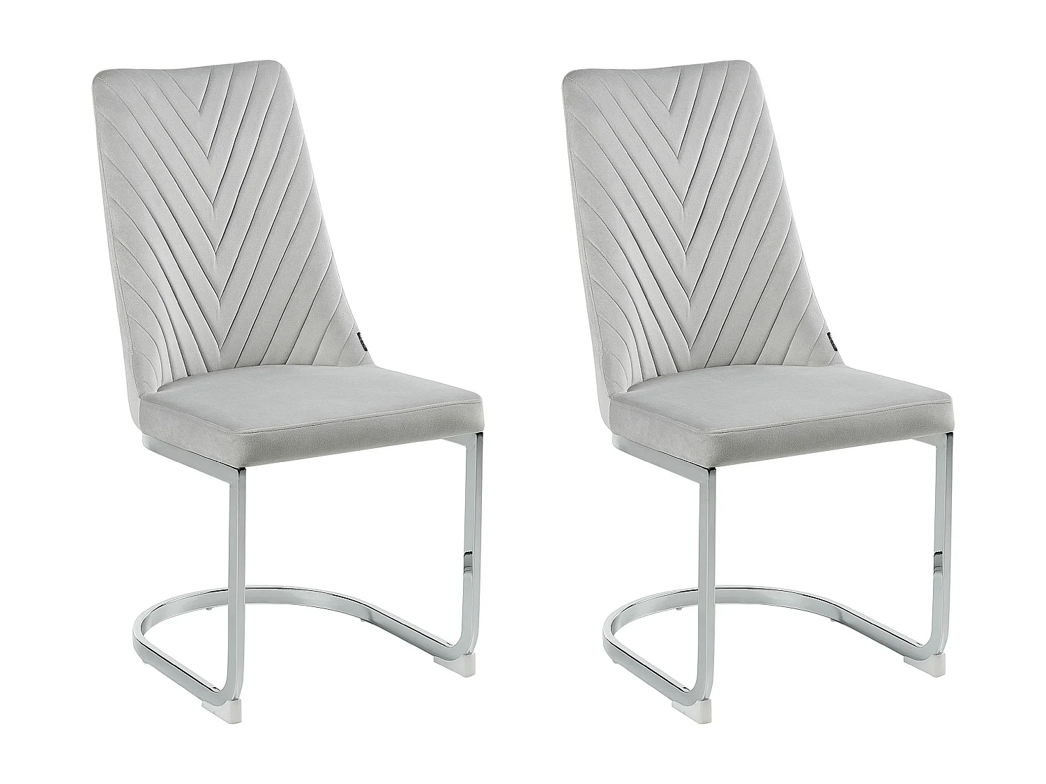 Set van 2 eetkamerstoelen ALTOONA Fluweel Grijs