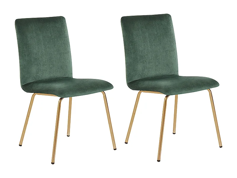 Lot de 2 chaises de salle à manger RUBIO Velours Vert émeraude