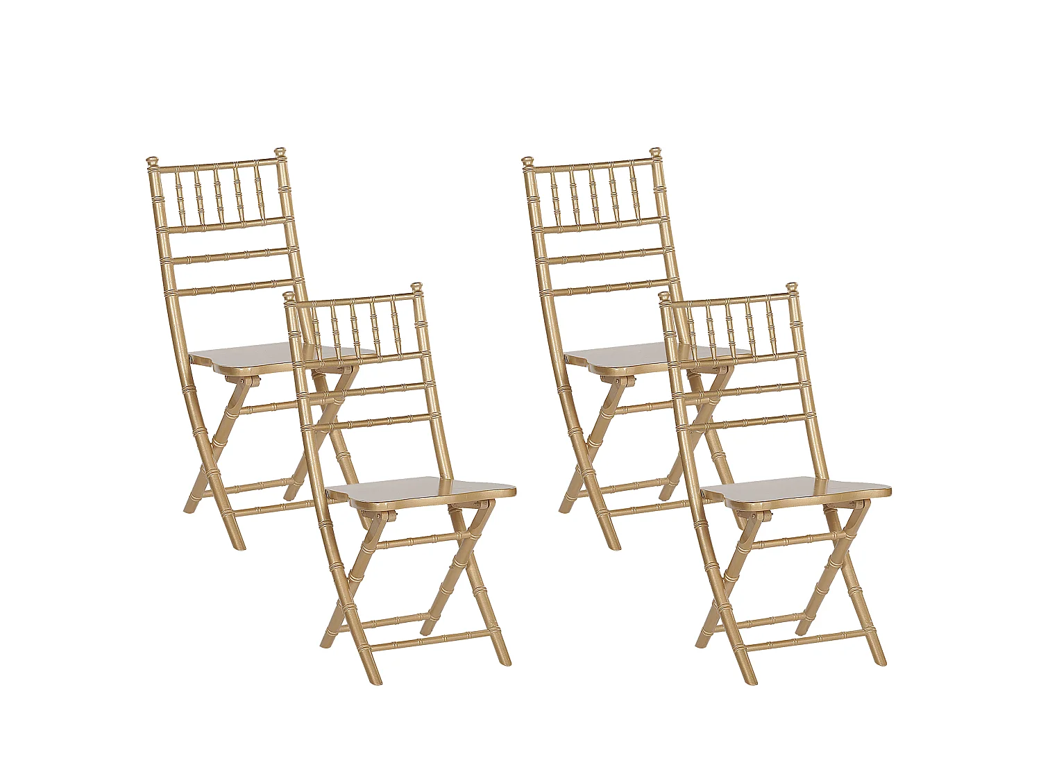 Set van 4 eetkamerstoelen MACHIAS Beukenhout Goud