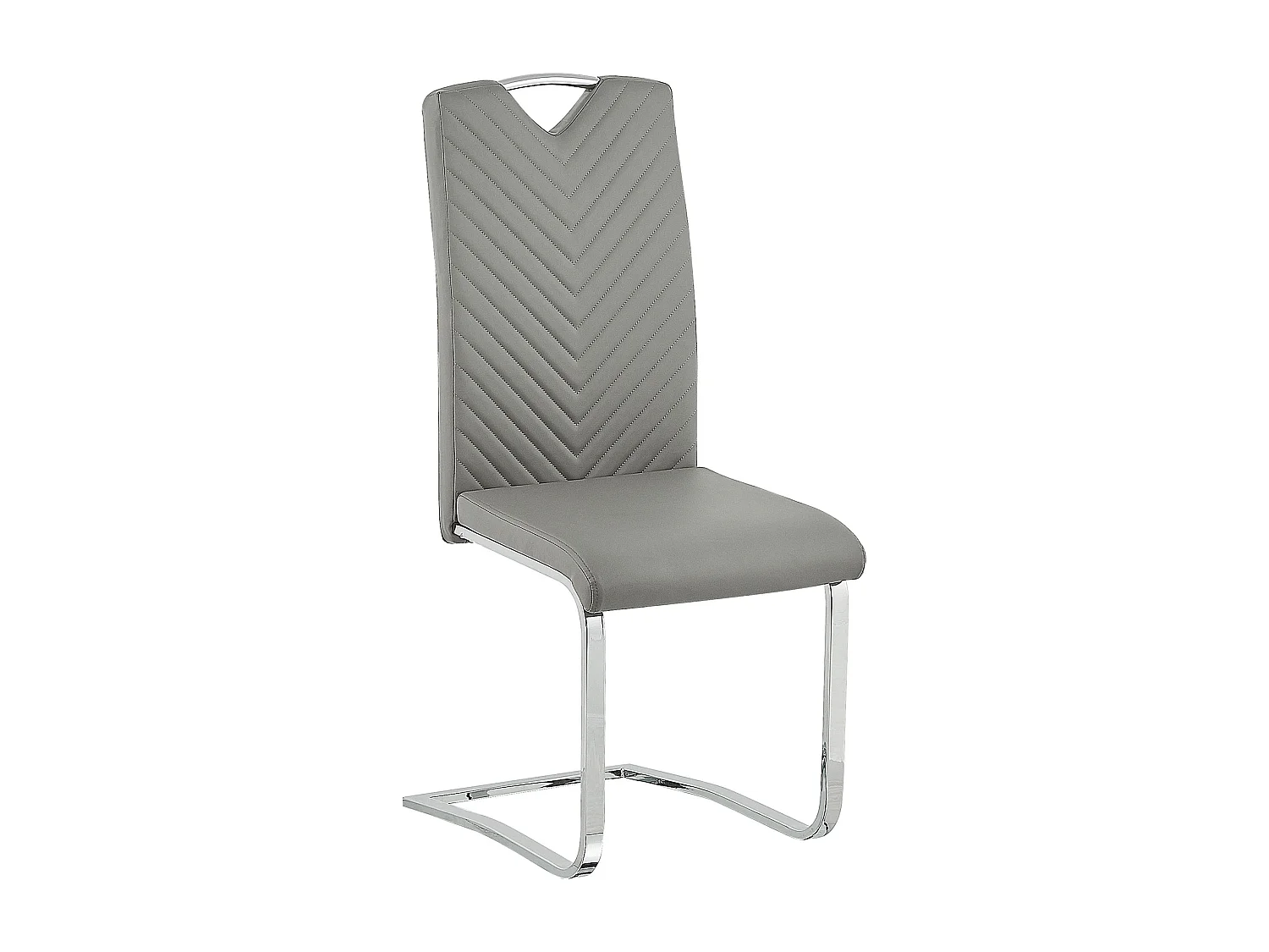 Lot de 2 chaises de salle à manger PICKNES Cuir PU Gris clair