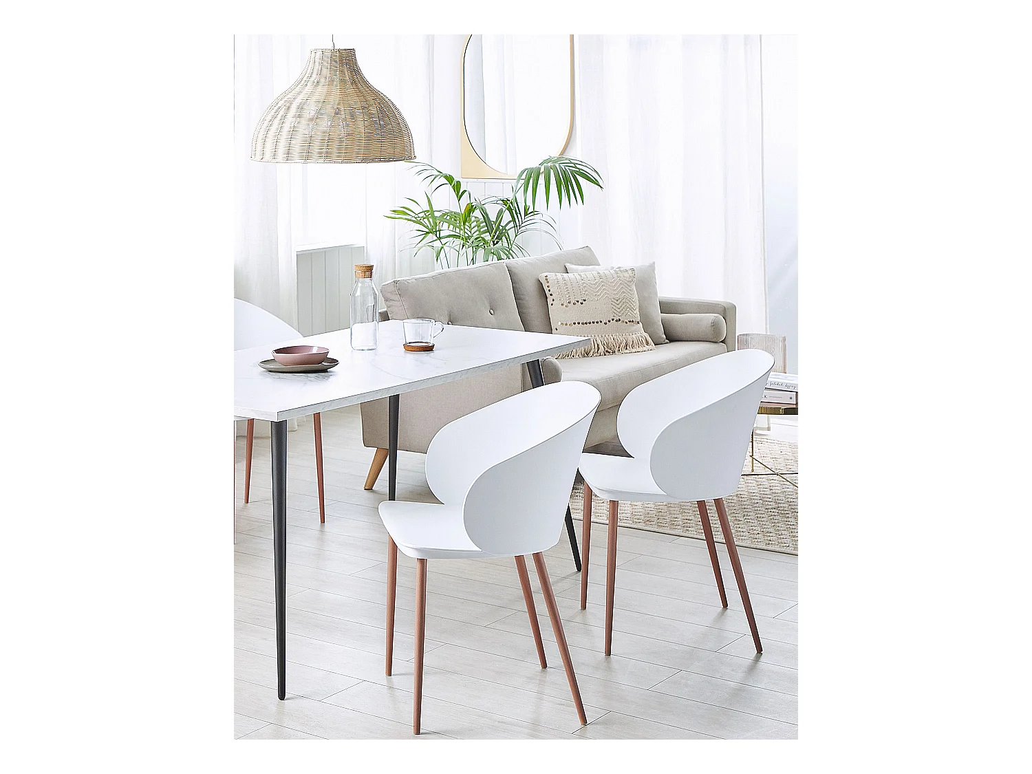 Lot de 2 chaises de salle à manger BLAYKEE Blanc