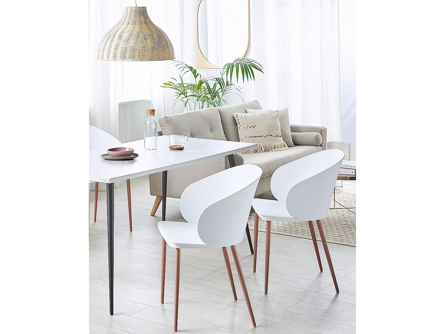 Lot de 2 chaises de salle à manger BLAYKEE Blanc